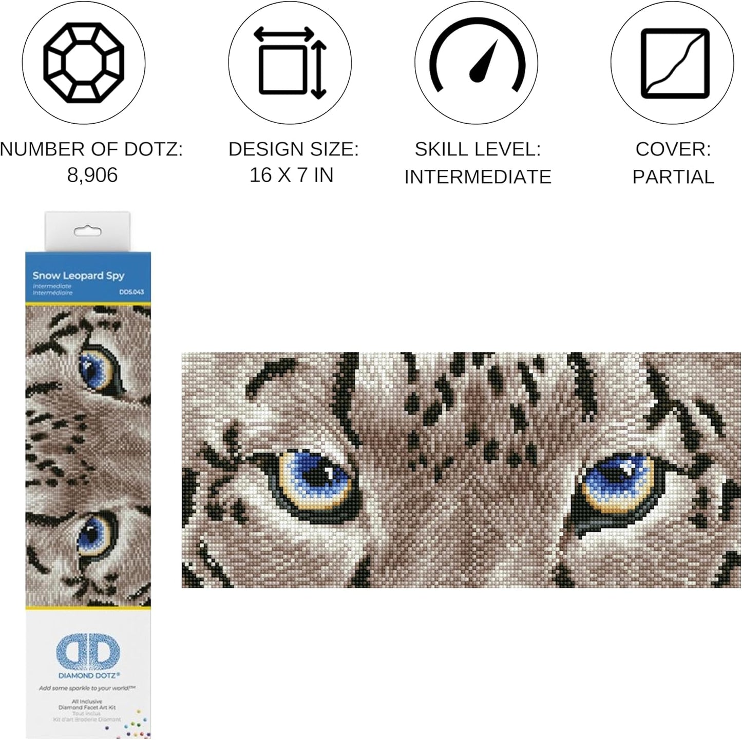 DD5.043 Diamond Painting Set Schneeleopard Augen, Schneeleopard Augen