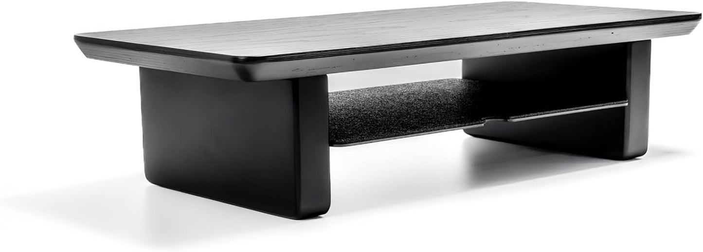 Ergonomischer Monitorständer & Dual-Screen Riser, Schwarzes Holz Small | 47cm
