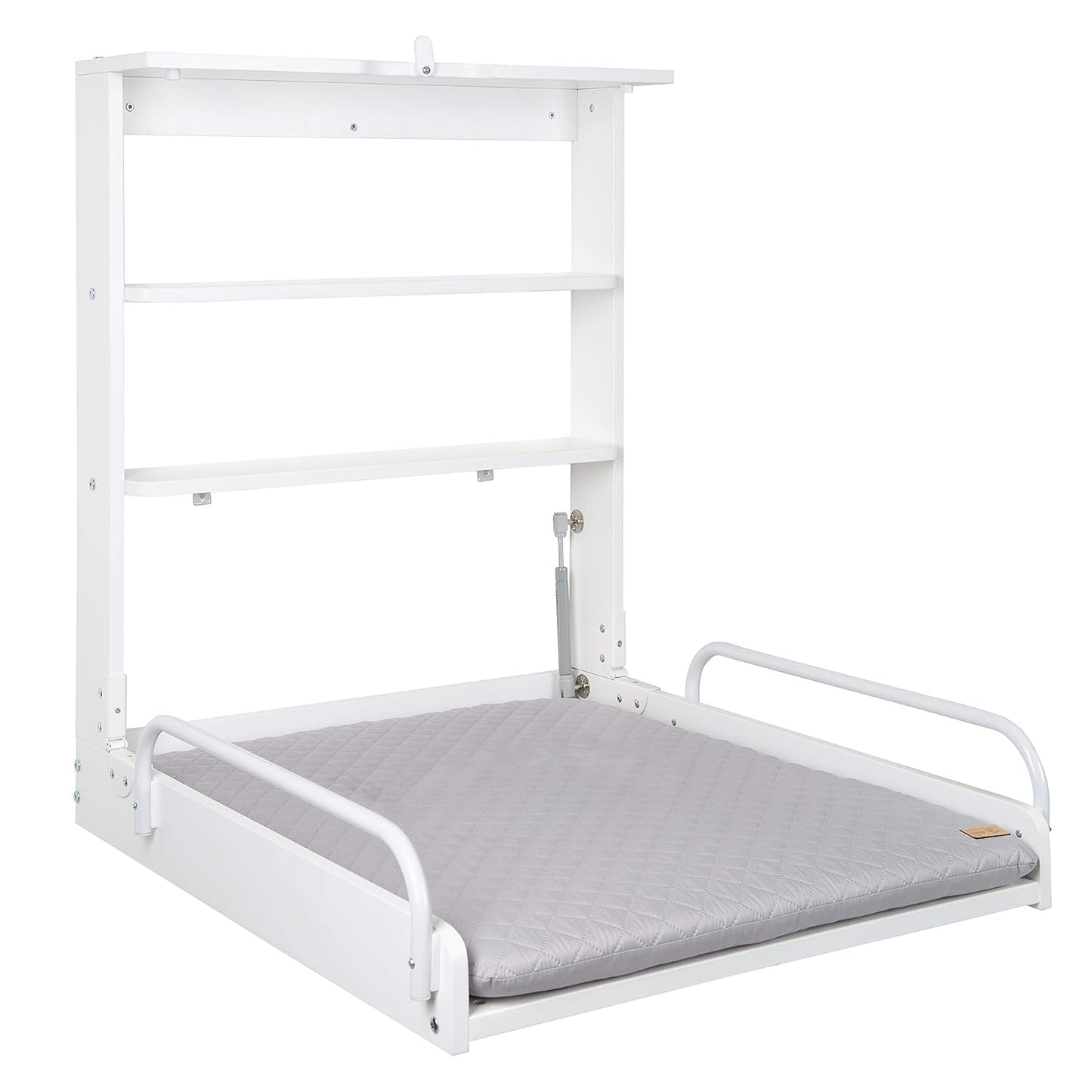 Klappbares Wandwickelregal, Weiß / Roba Style Grau