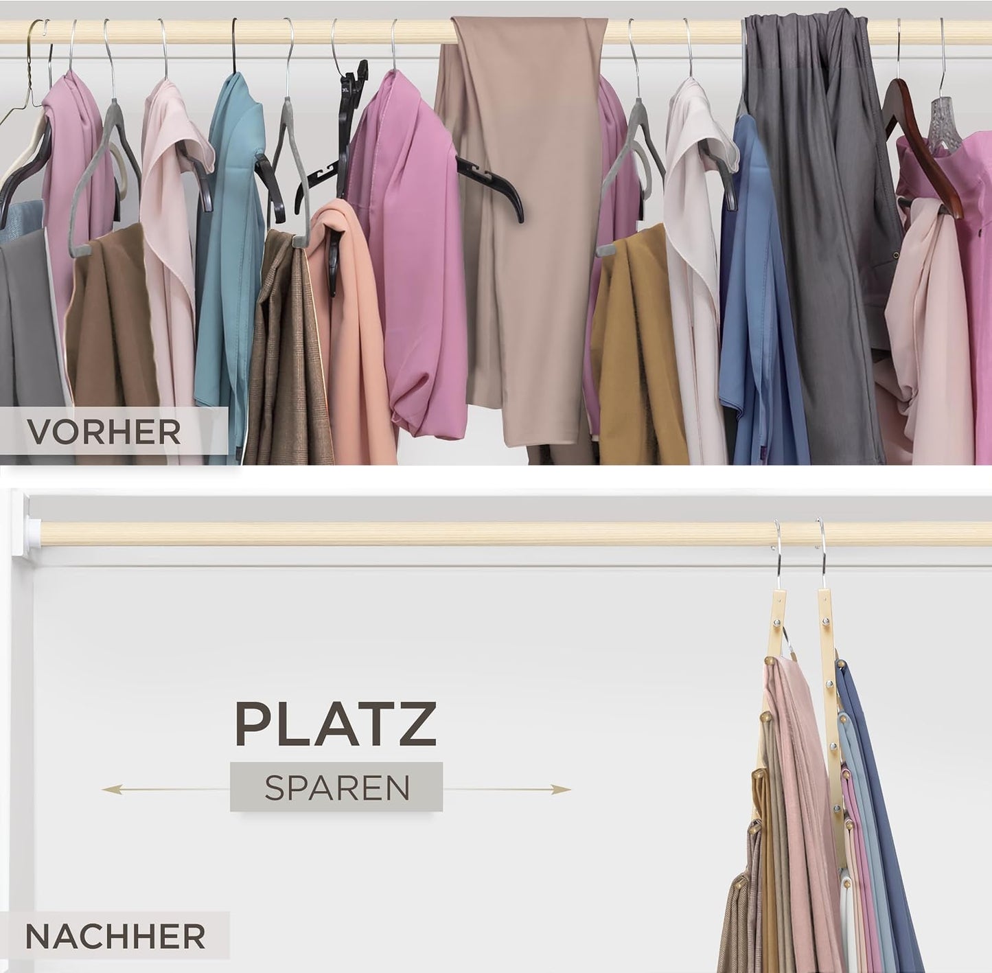 2er-Set Hosenbügel, Natur 2er-Pack