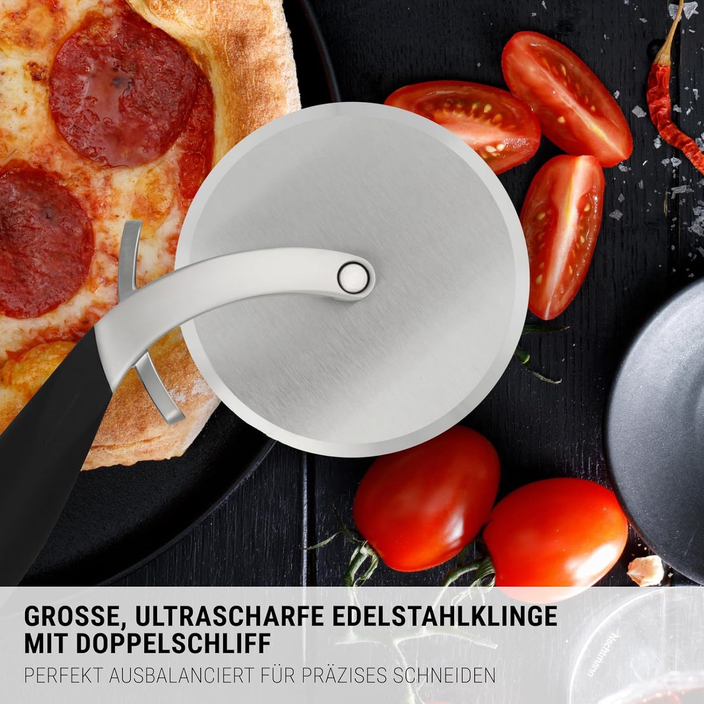 Pizza Wheel, Schwarz (Xl-pizzarad)