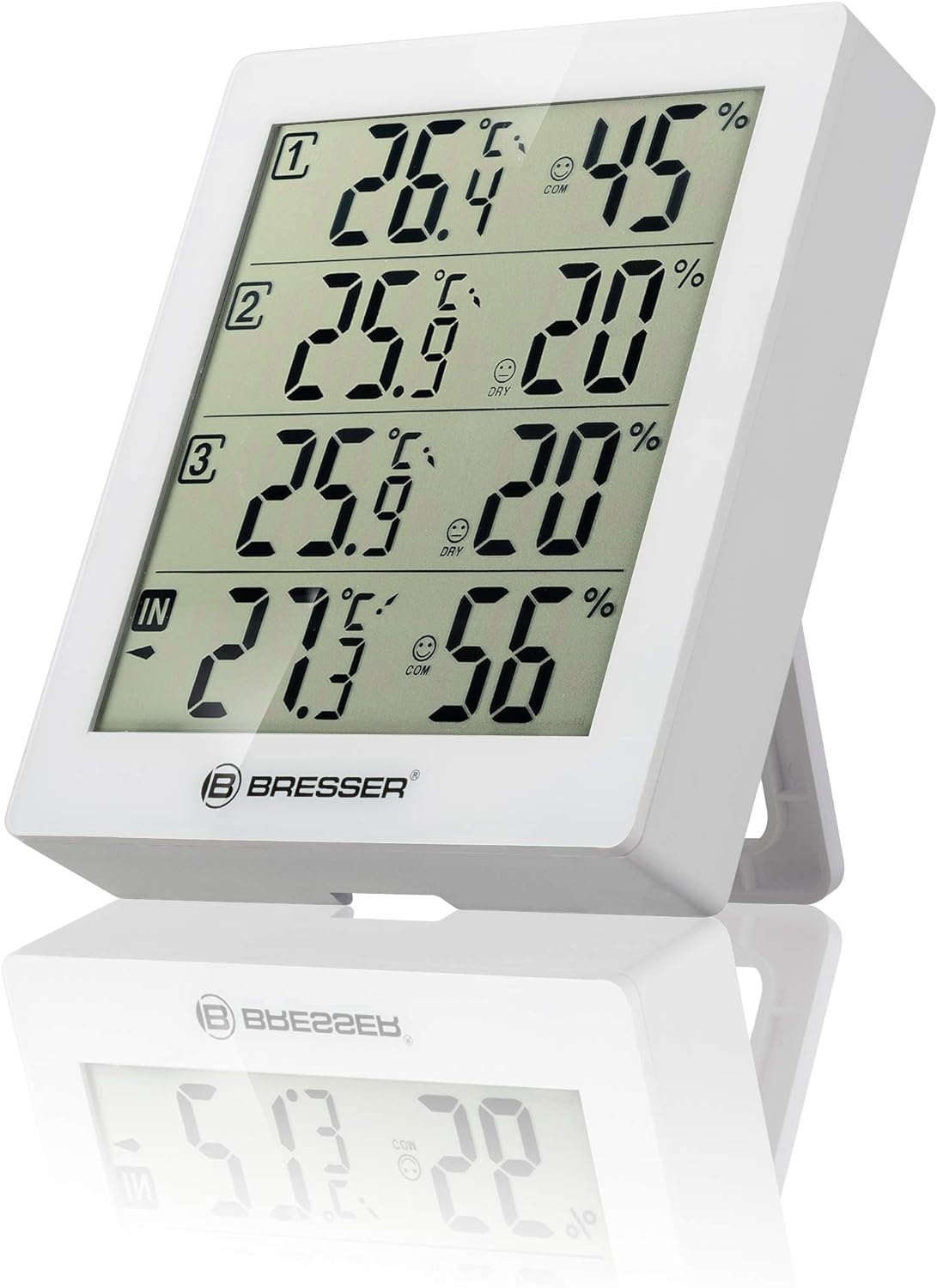 Temeo Hygro Quadro Thermohygrometer, Single, weiss