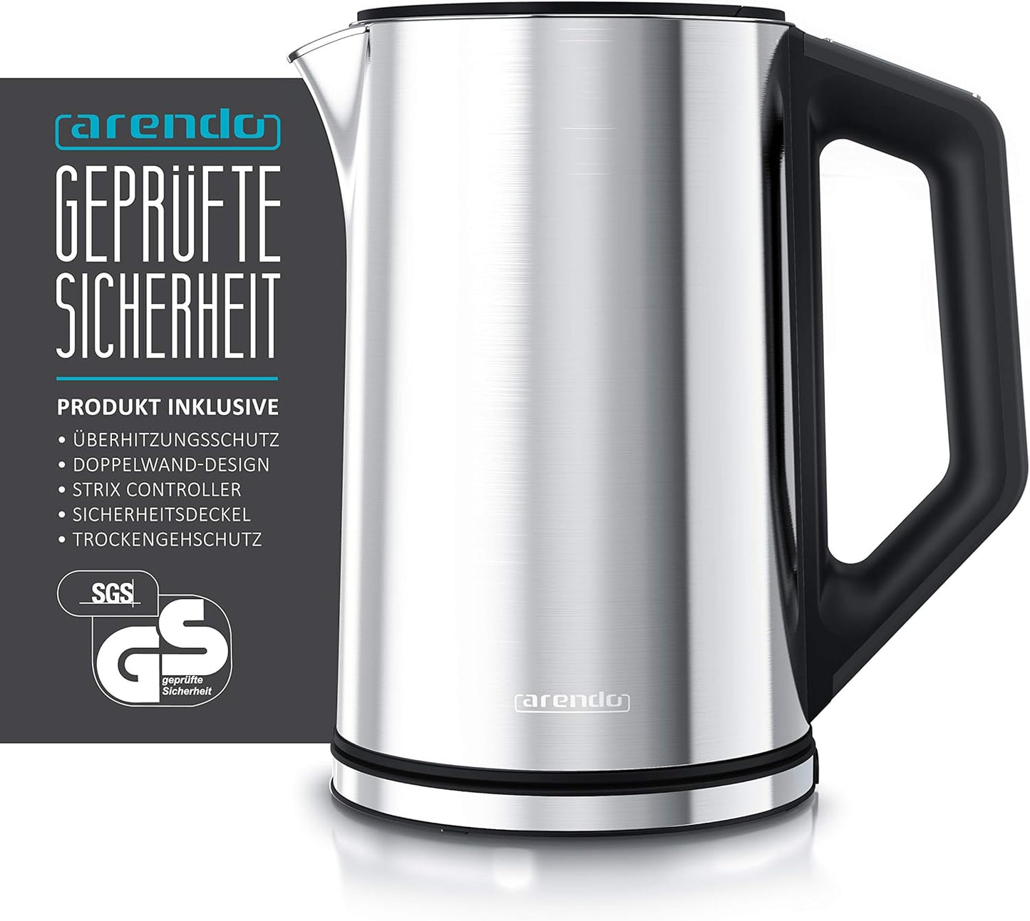 Elegant Wasserkocher mit Temperatureinstellung, B: Silber
