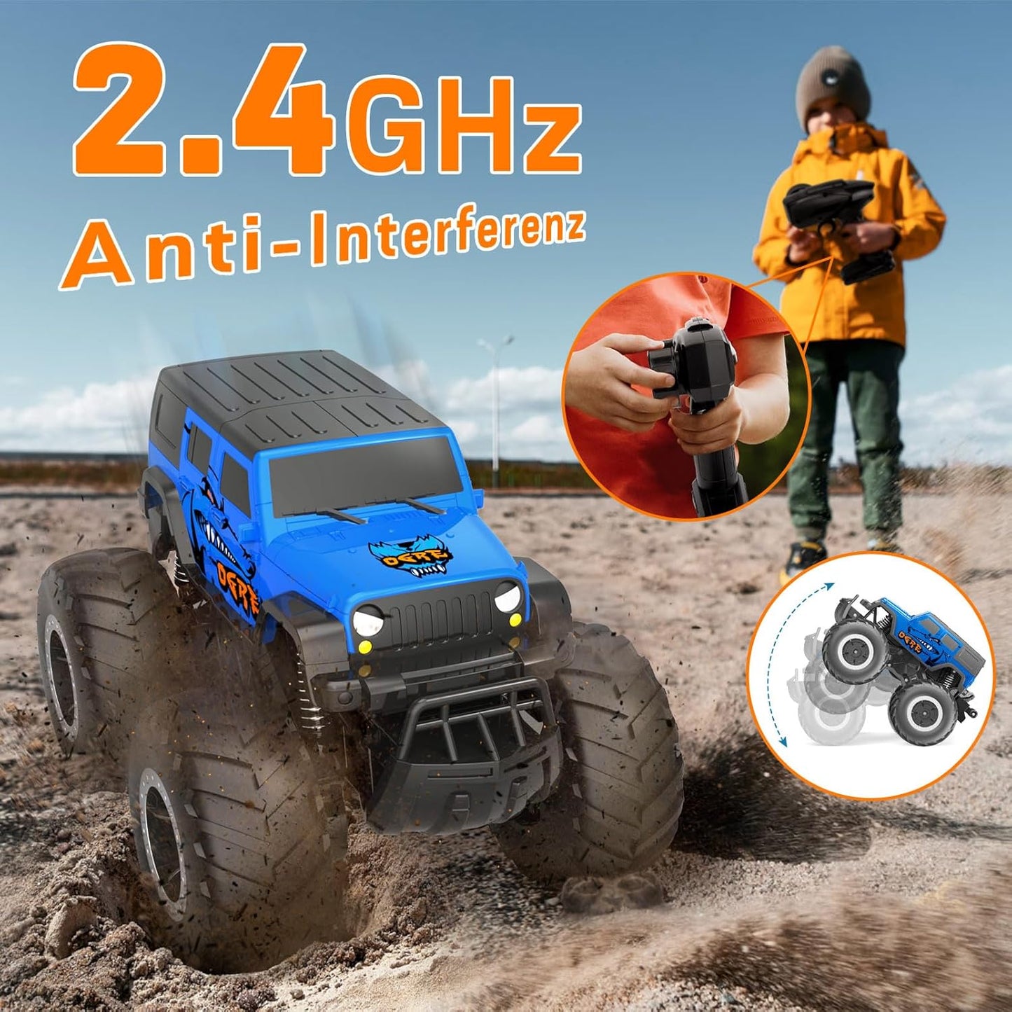 Ferngesteuertes 4WD Offroad-Auto (Wasserdicht), Haie