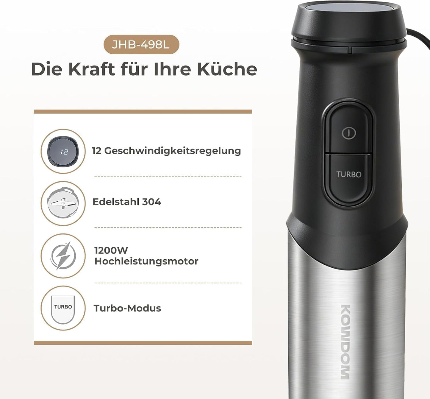 Stabmixer-Set, Silberfarben
