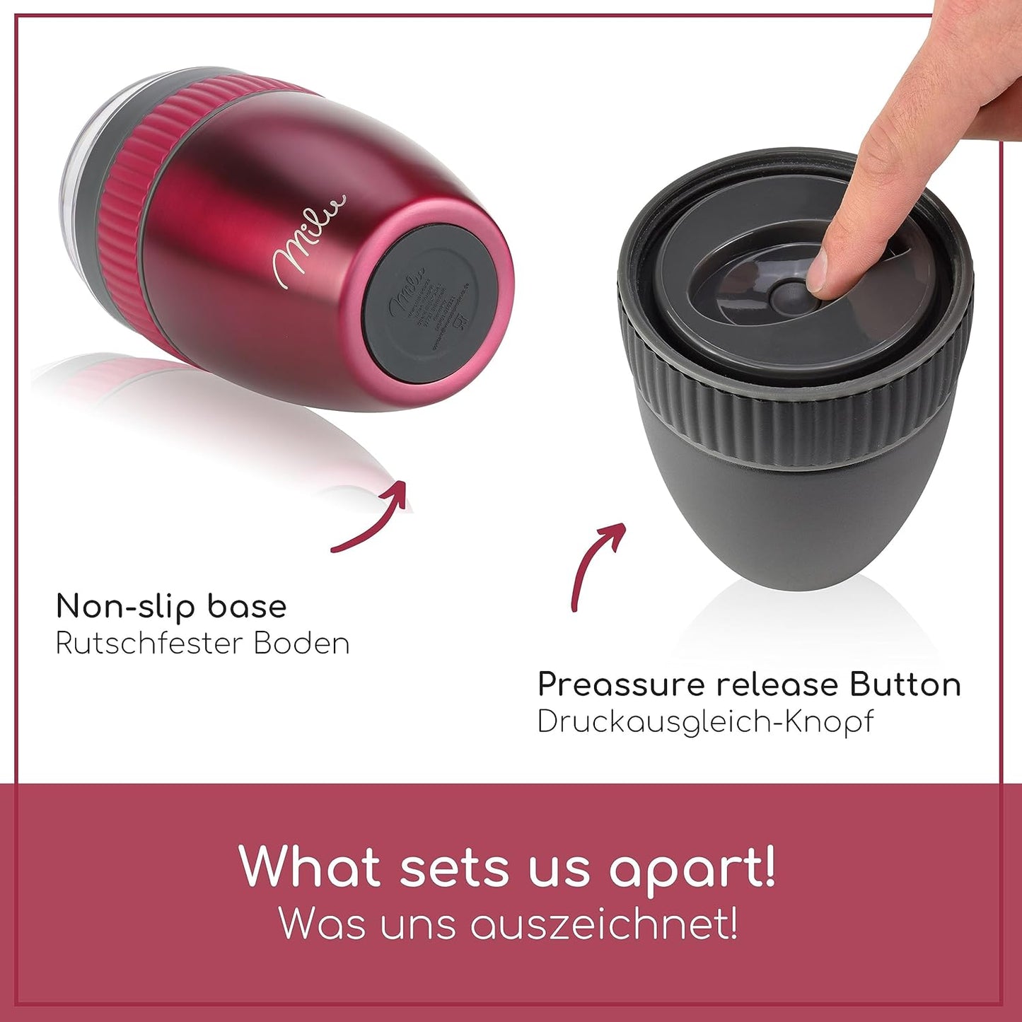 Isolierter Müslibecher MüsliMax, Berry / Edelstahl