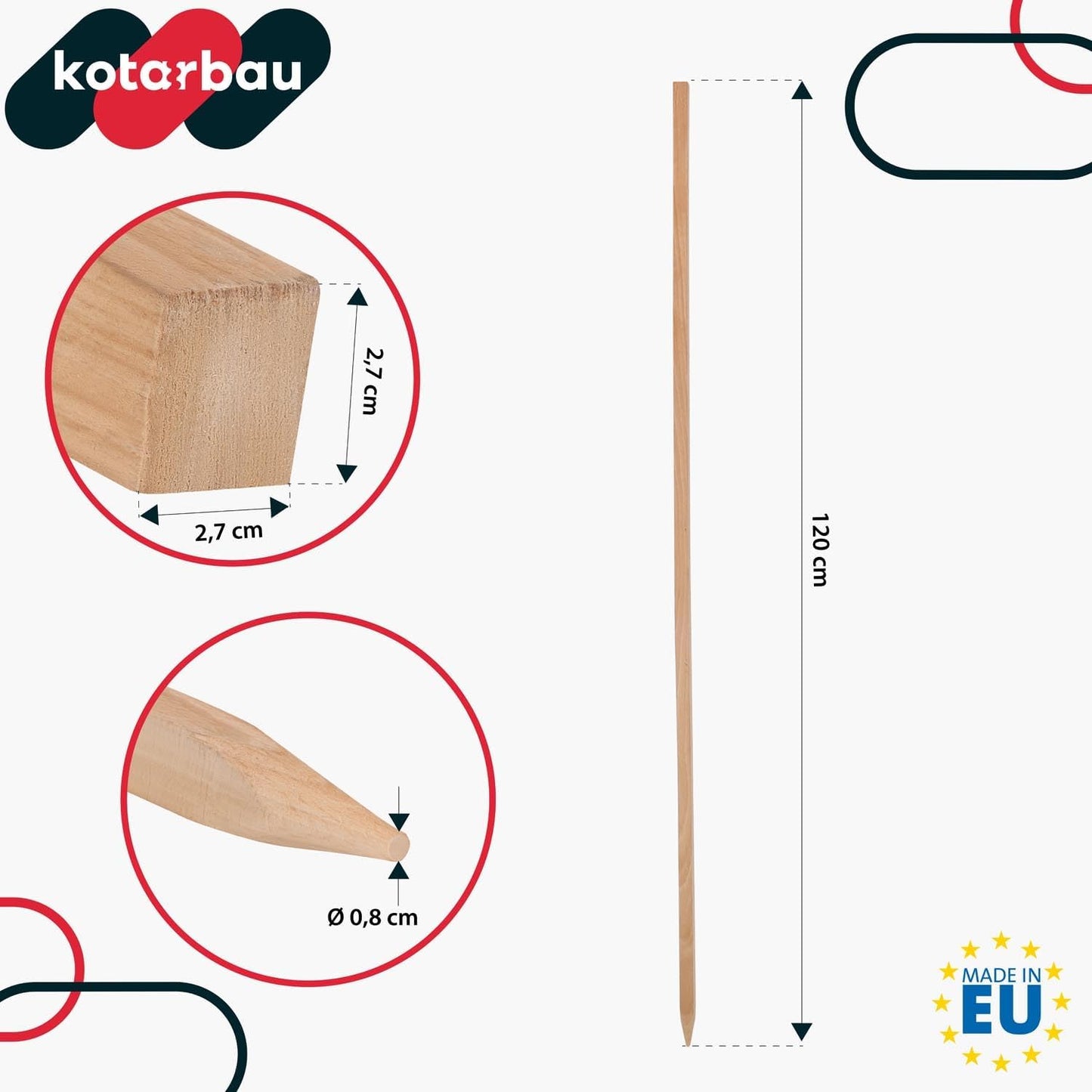 10er-Set Pflanzstäbe, 10er Set 120 cm