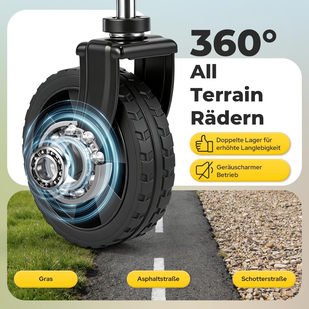 Faltbarer Bollerwagen mit All Terrain Rädern, 120L