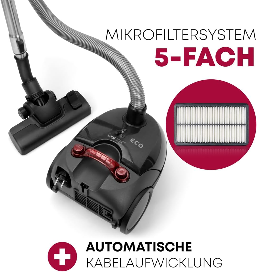 Bodenstaubsauger mit 5-Fach Mikrofiltersystem, Anthrazit *Modell 2024*