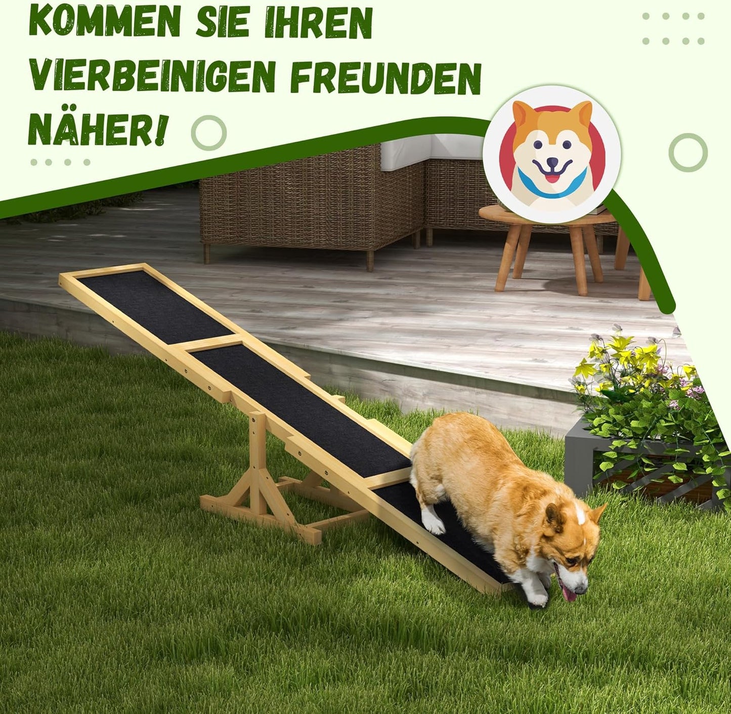Hundewippe für Agility-Training, Gelb