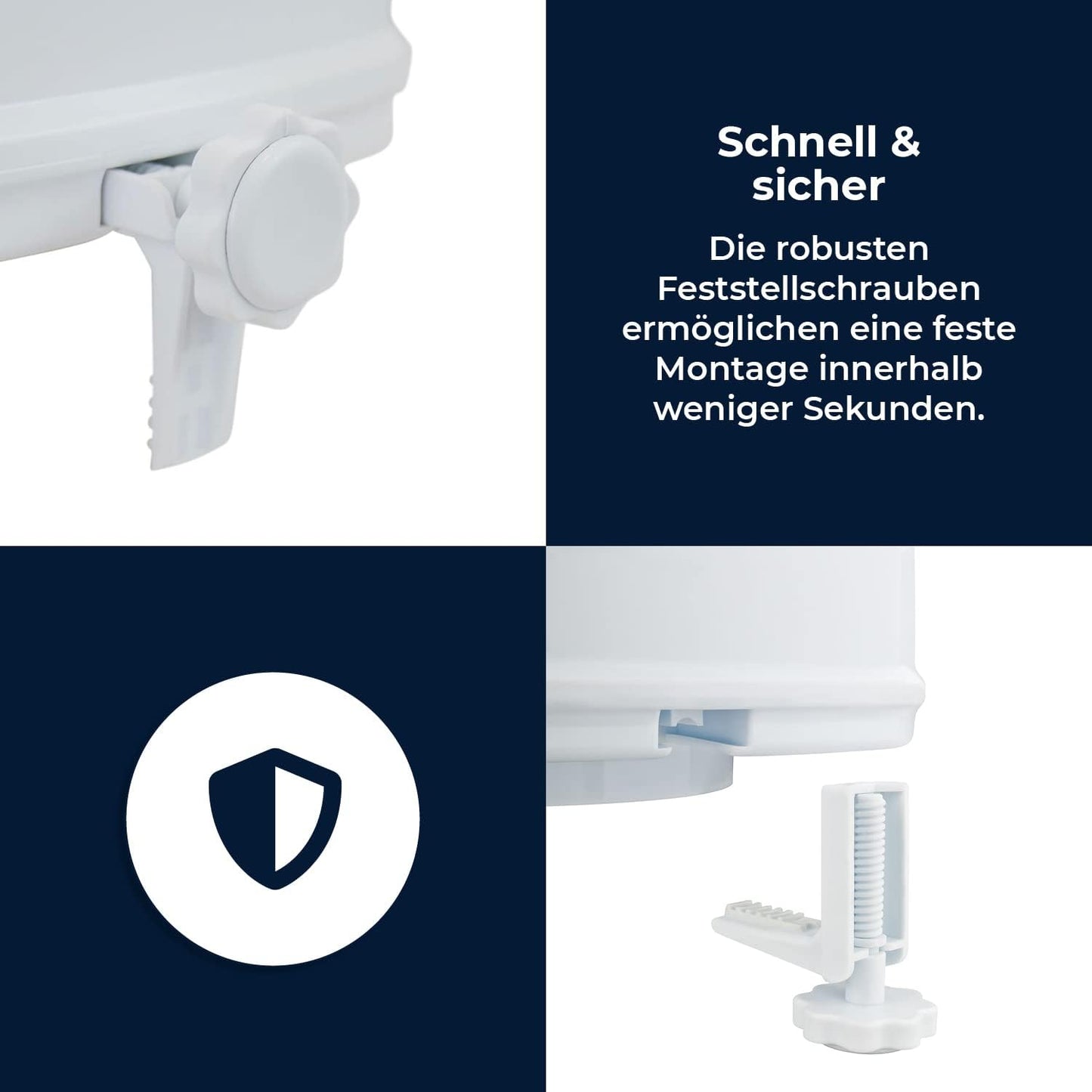 Toilettensitzerhöhung mit Deckel, 15 cm