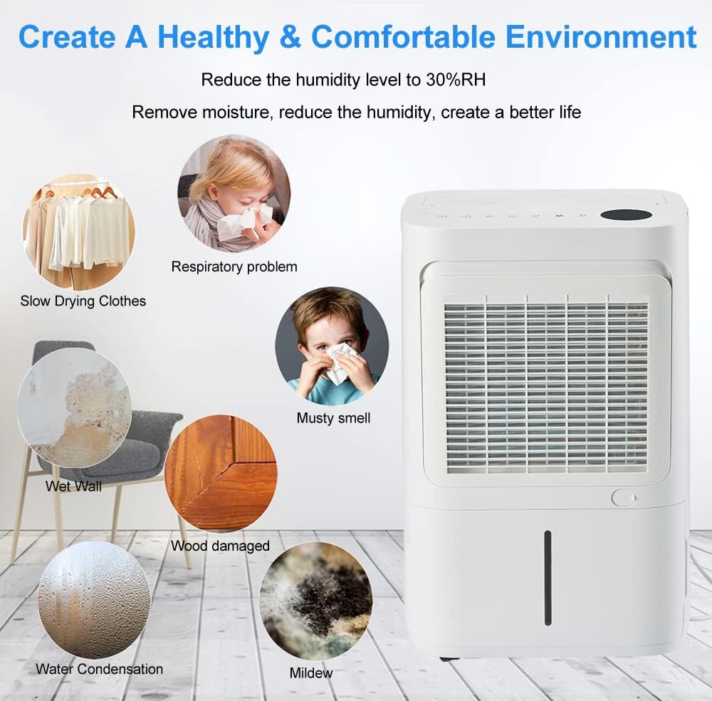 WiFi Luftentfeuchter Alpha Q25 Pro mit Fernsteuerung, HEPA- und Aktivkohlefilter, 25L/24h+WiFi
