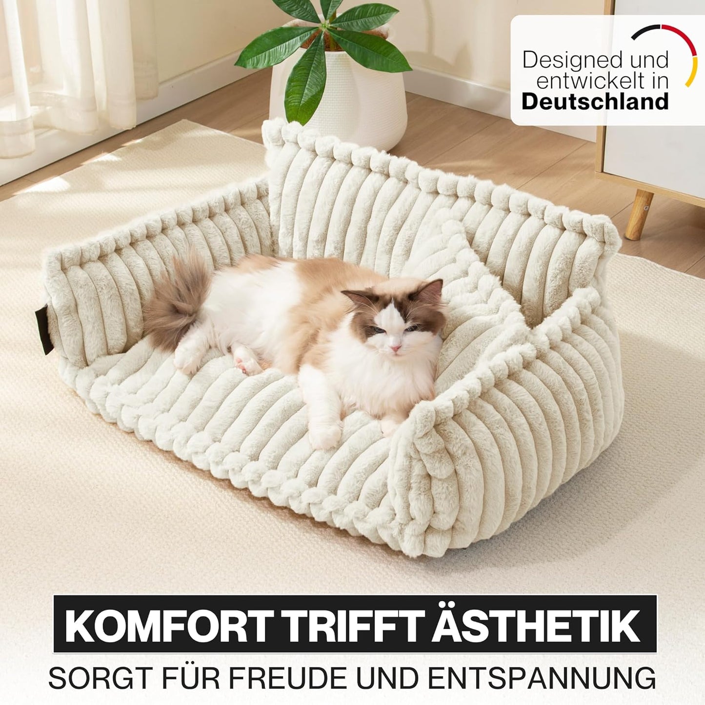Katzen- und Hundesofa, Creme M (80cm)