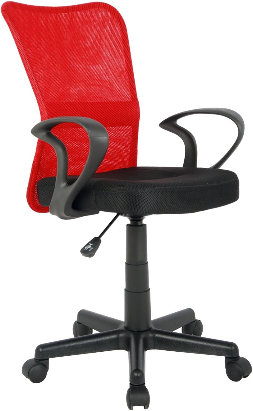 Bürostuhl mit Armlehnen, Rot/Schwarz