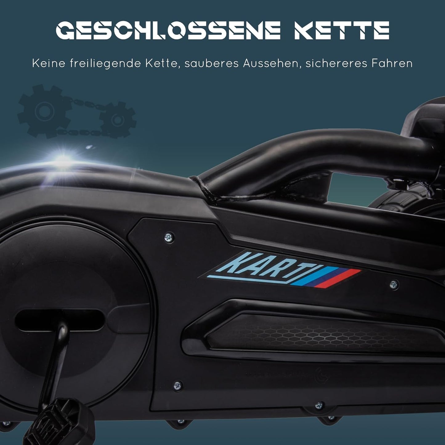 Gokart Tretauto für Kinder, Schwarz
