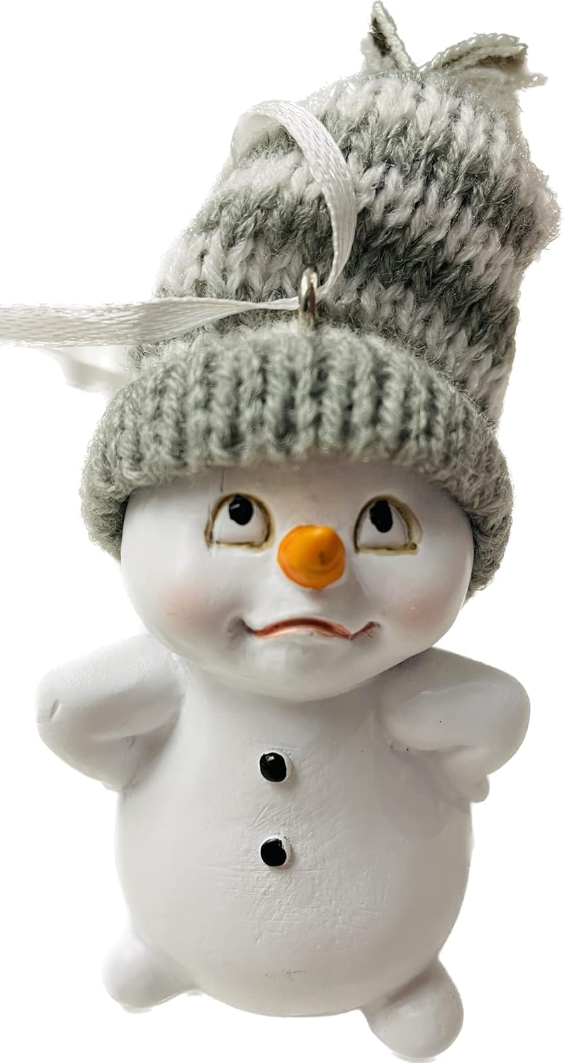 4er-Set Schneemann Anhänger, Grau-hängend