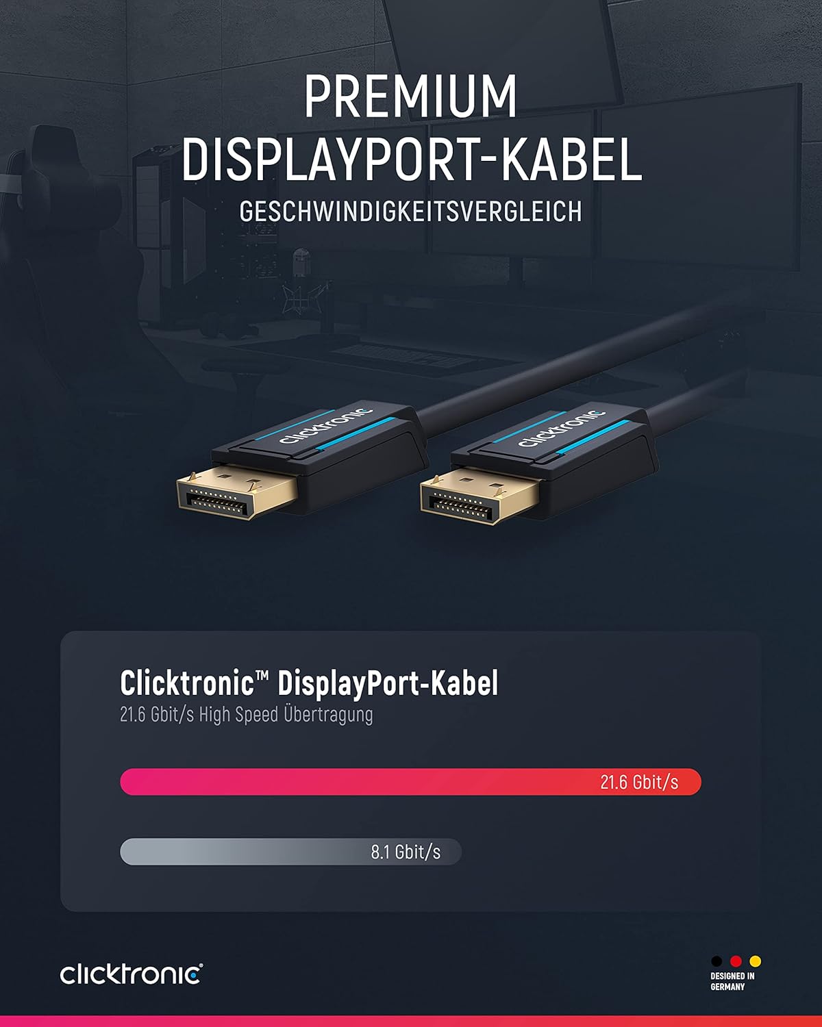 DisplayPort-Kabel für HD- und 3D-Inhalte, 3m