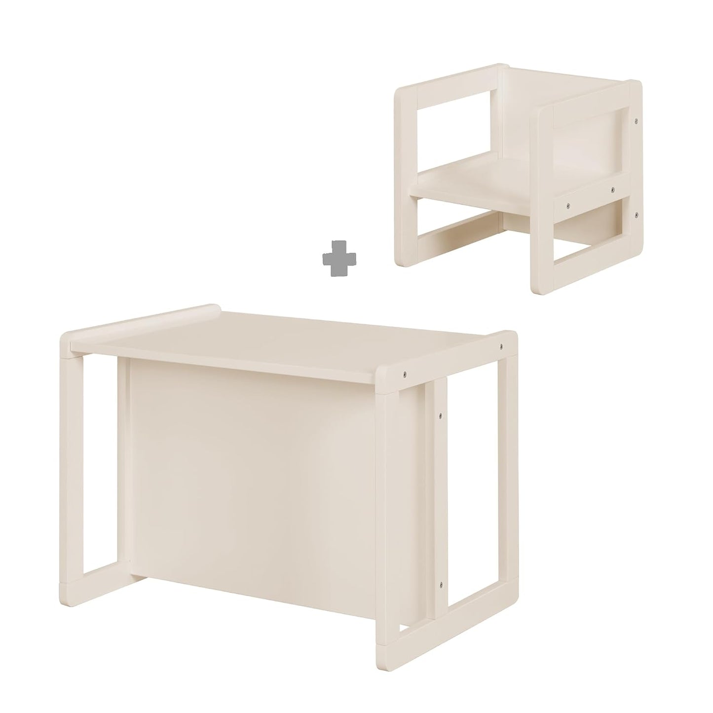 3in1 Kindersitzgruppe Wendehocker & Tischbank, Cashmere / Beige