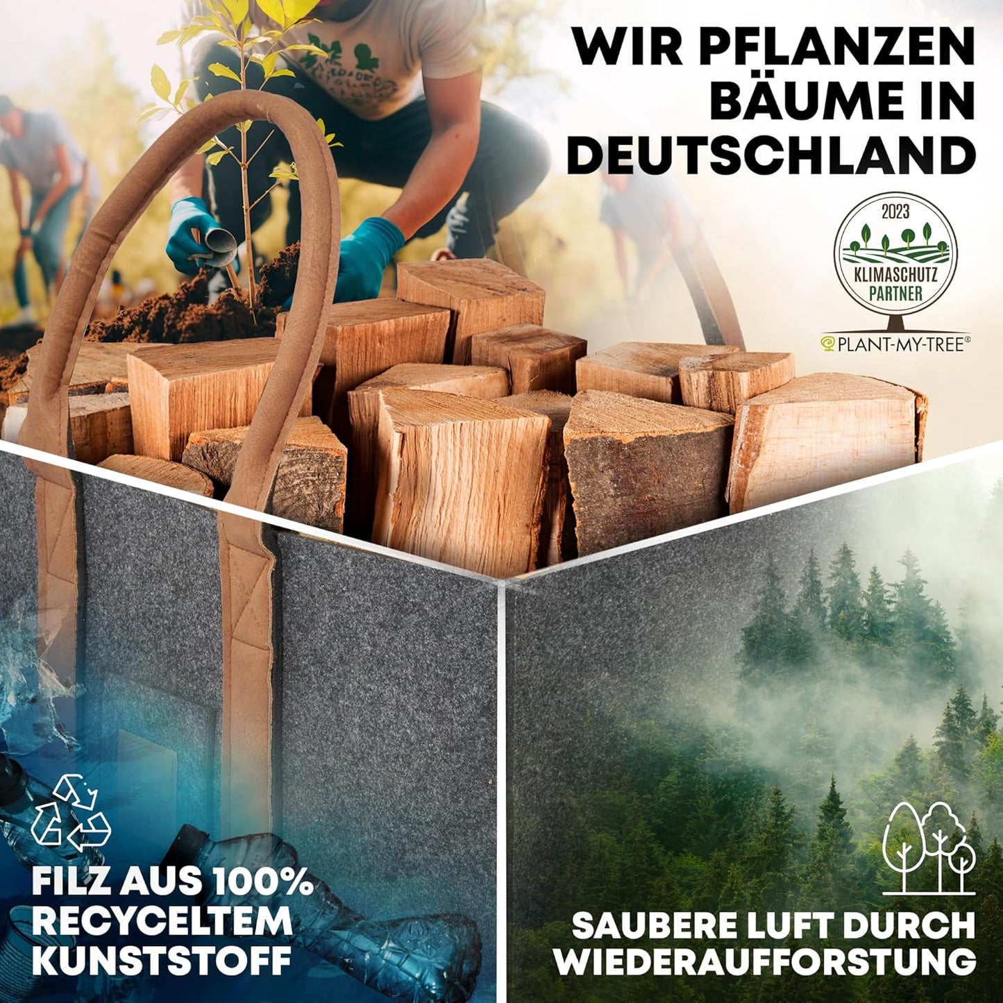 2er Set Holzkorb