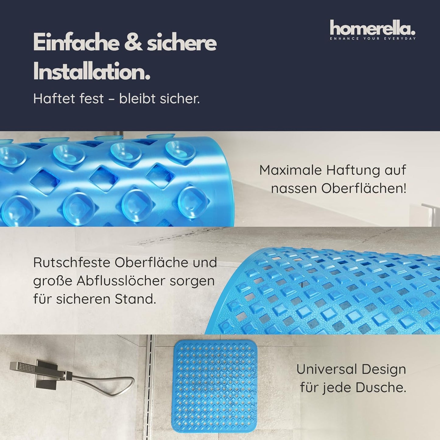 Duschmatte, Blau