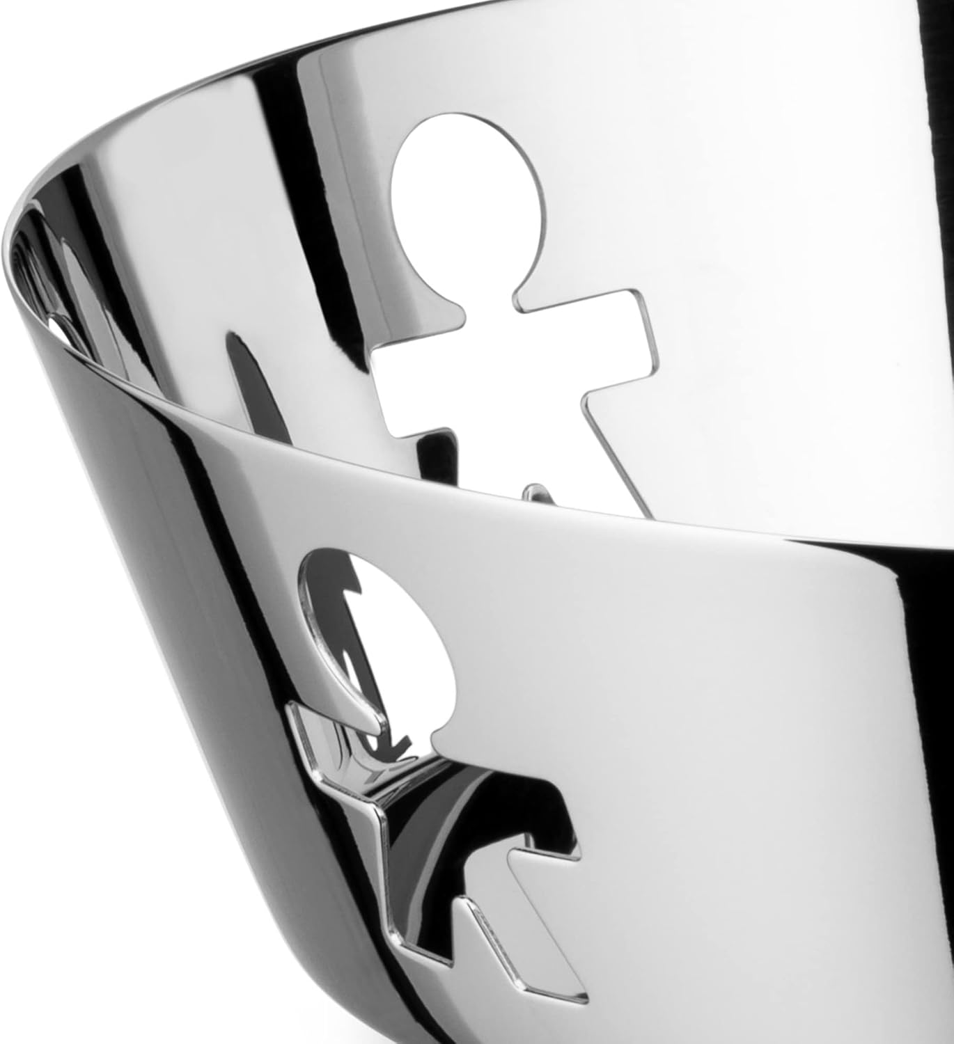 Girotondo Designkorb mit dekoriertem Rand, Silber
