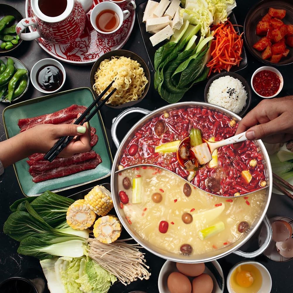 Hot Pot Wok mit Trennwand, 12.59in