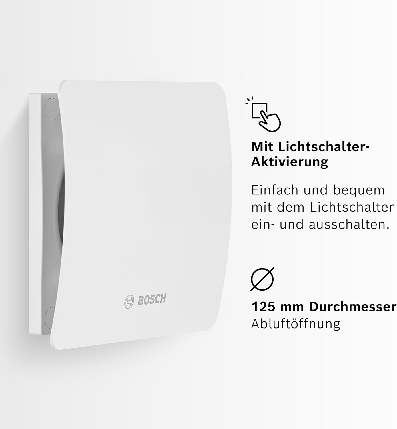 Badlüfter Fan 1500DH mit Hygrostat und Timer, Feuchtigkeitssensor 125 mm Durchmesser