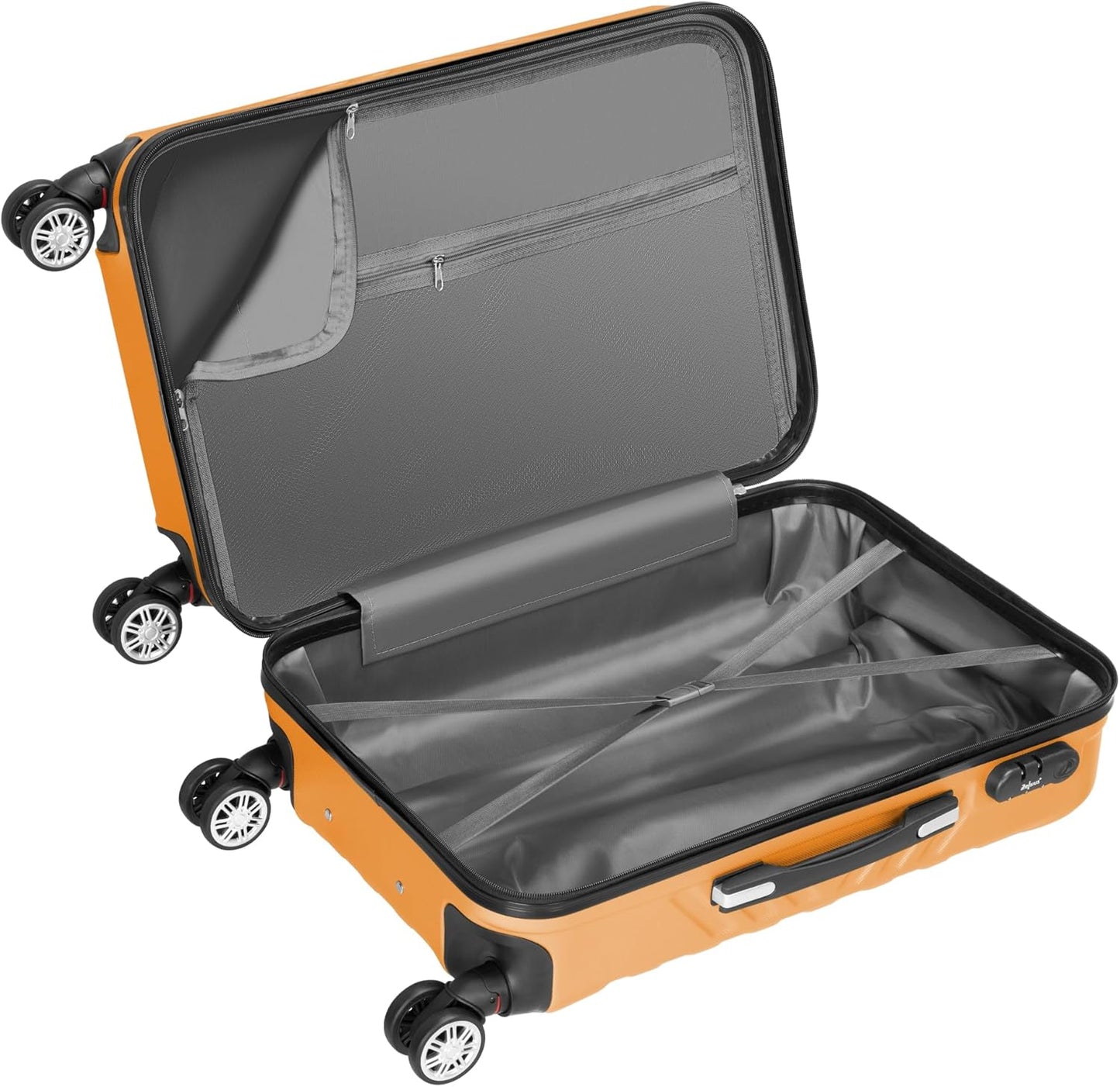 3-teiliges Hartschalenkoffer-Set mit Zahlenschloss, Orange
