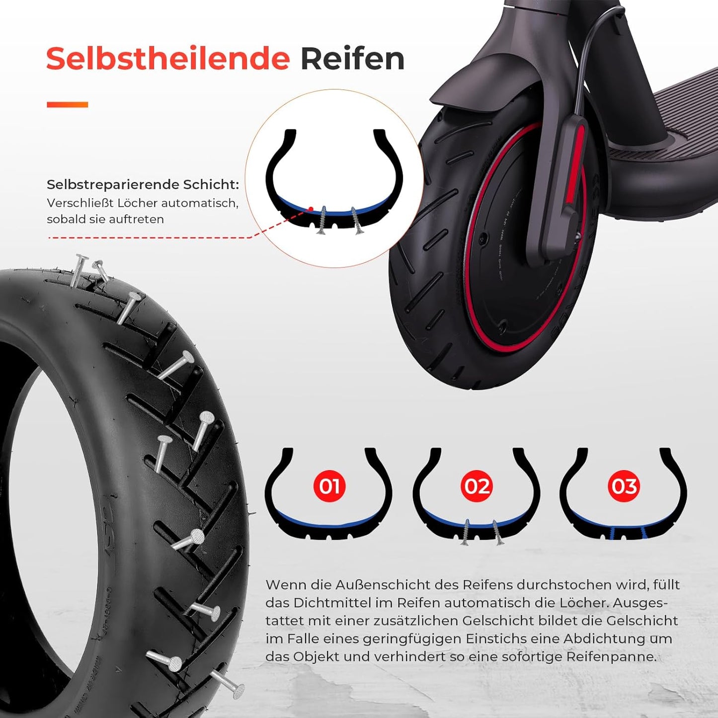 Selbstreparierende Tubeless Reifen