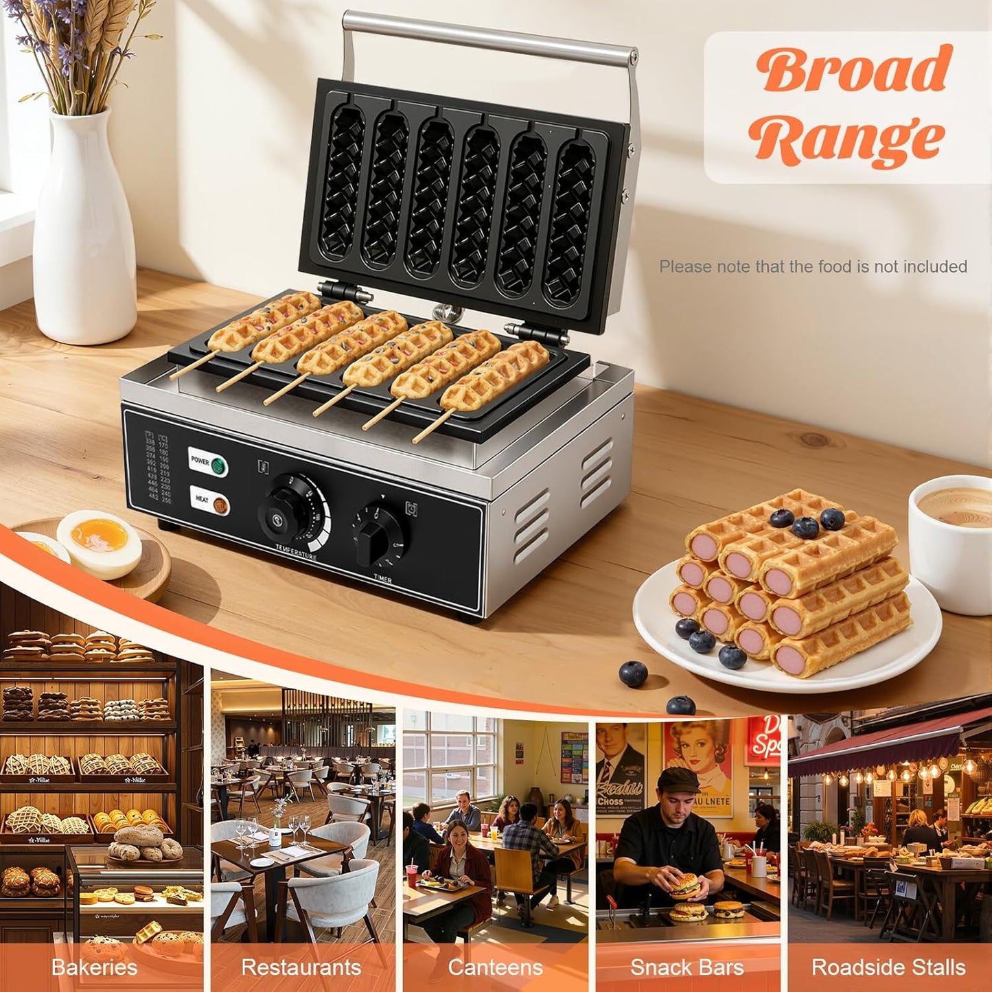 Stick Waffle Maker für 6 Lollipop-Waffeln