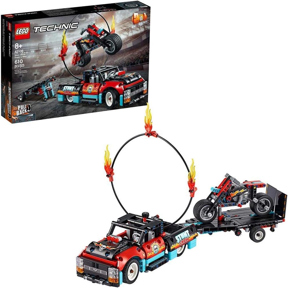 Stunt-Show mit Truck und Motorrad, Bauset