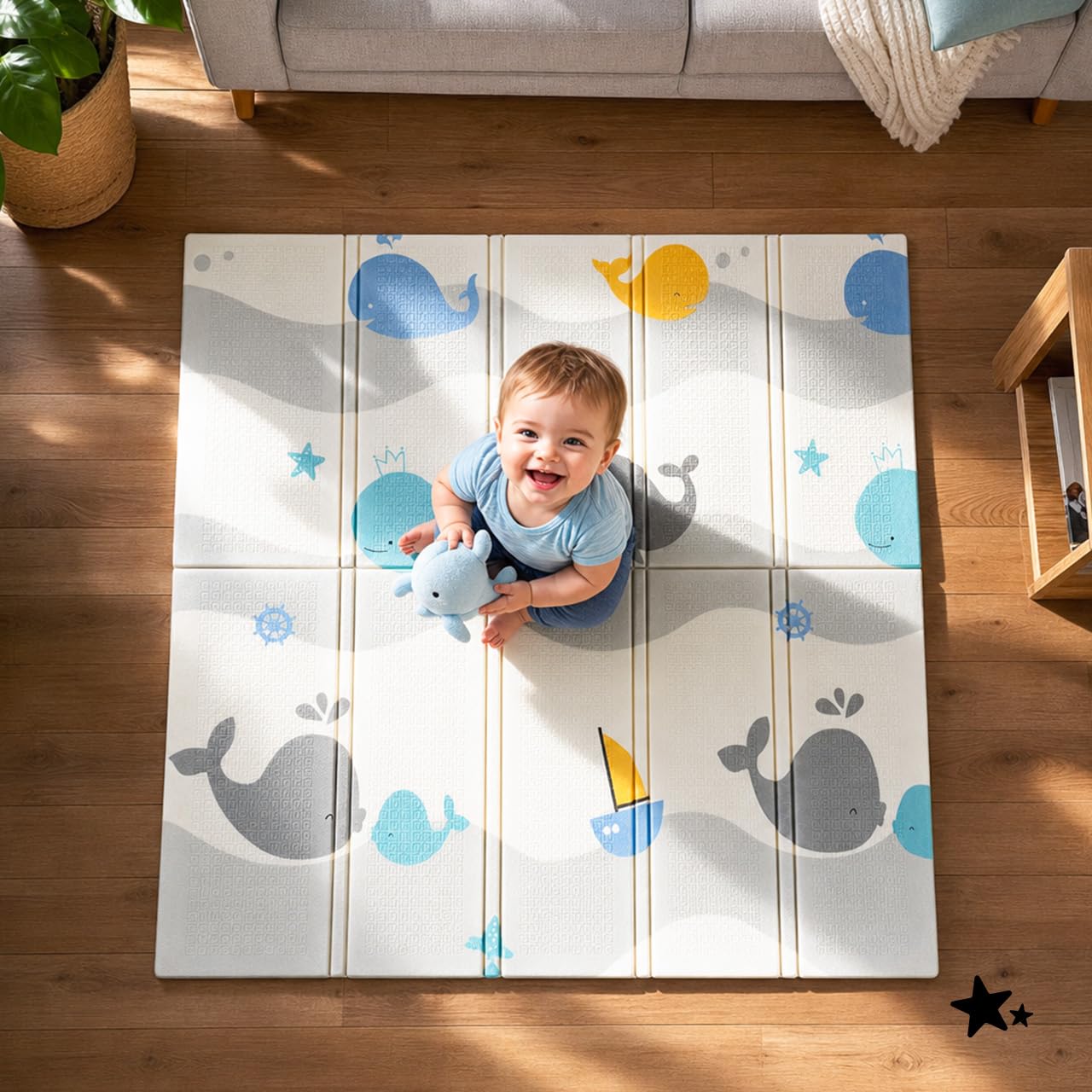 Faltbare Krabbelmatte, 120 x 120 cm