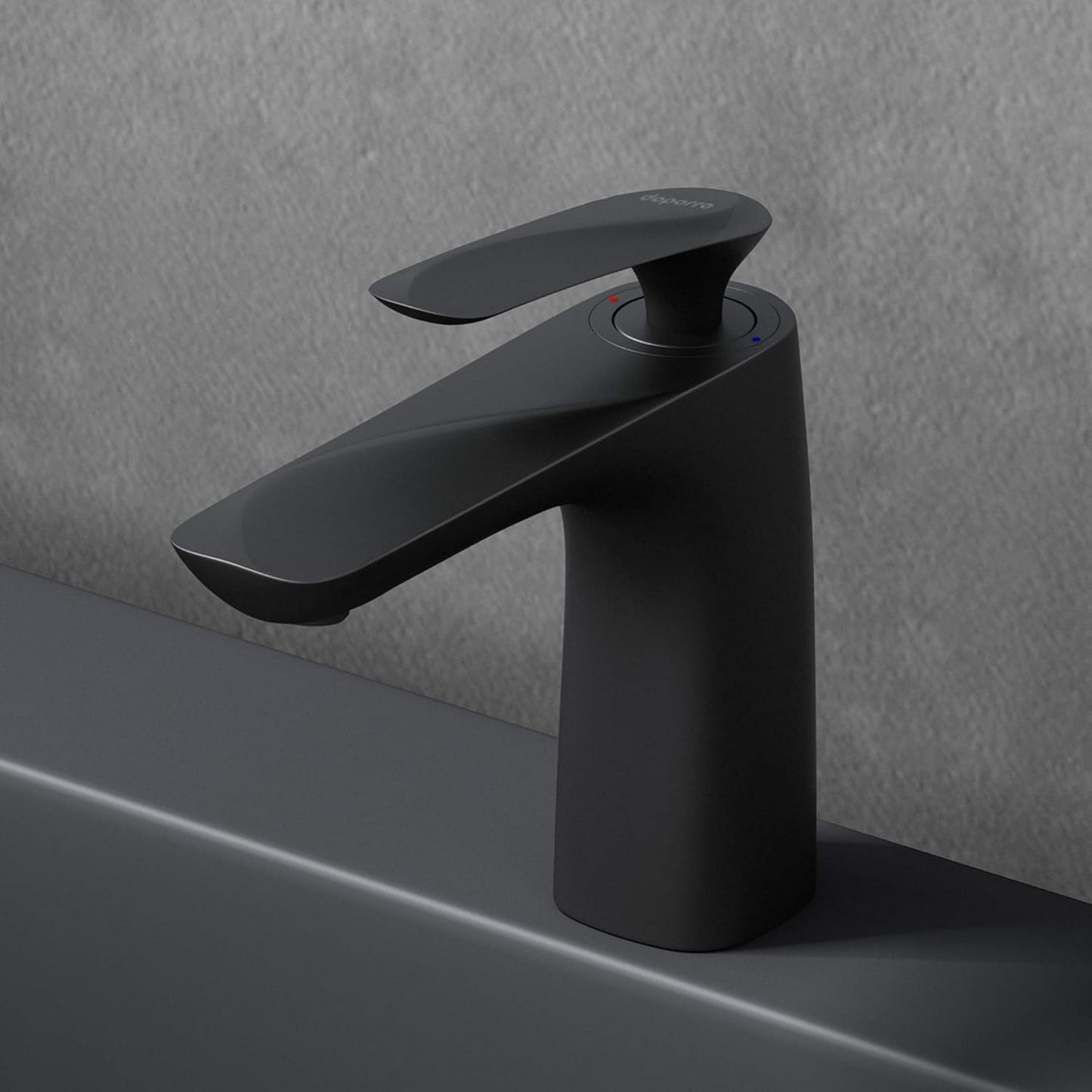Einhebelmischer Wasserhahn WAM-7201, 16,5 cm Schwarz Matt