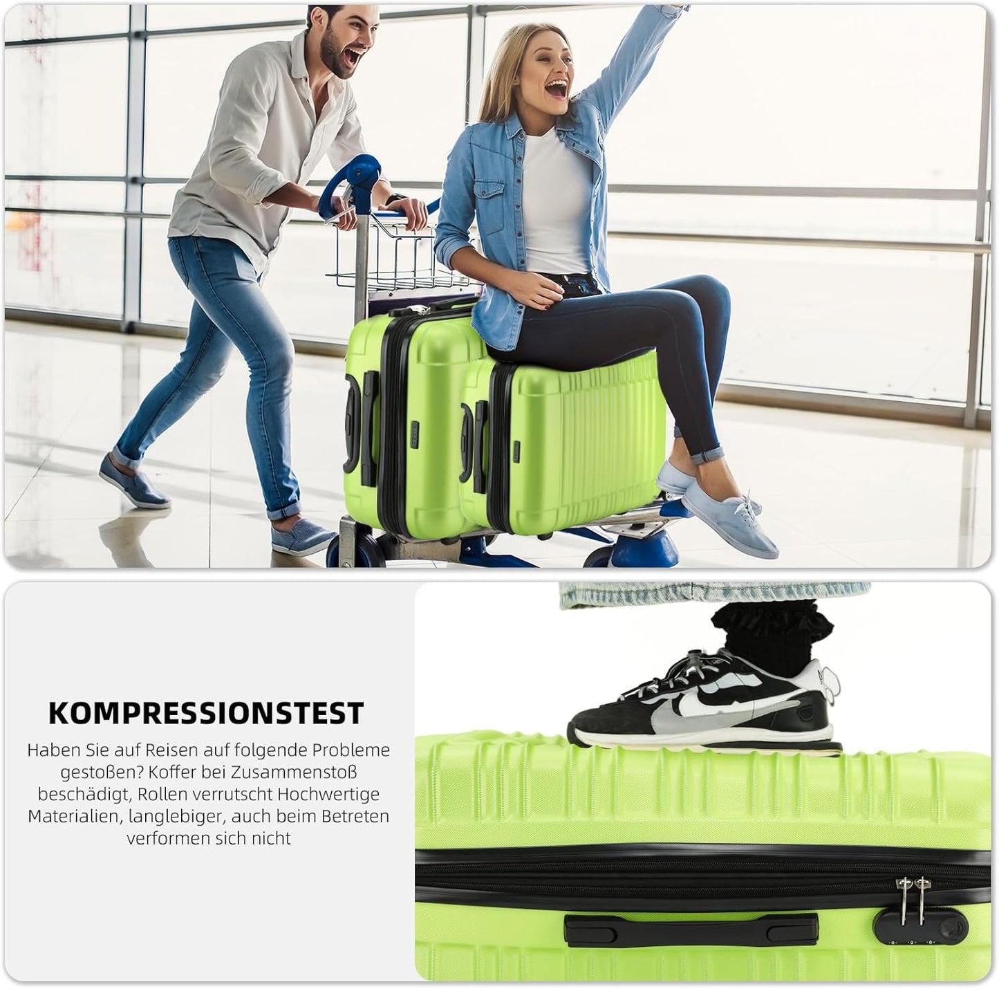 Erweiterbarer Hartschalenkoffer, Green M