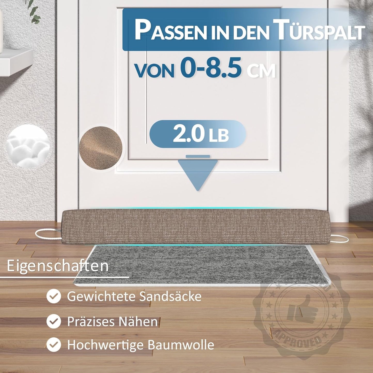 Zugluftstopper für Türen, Gray