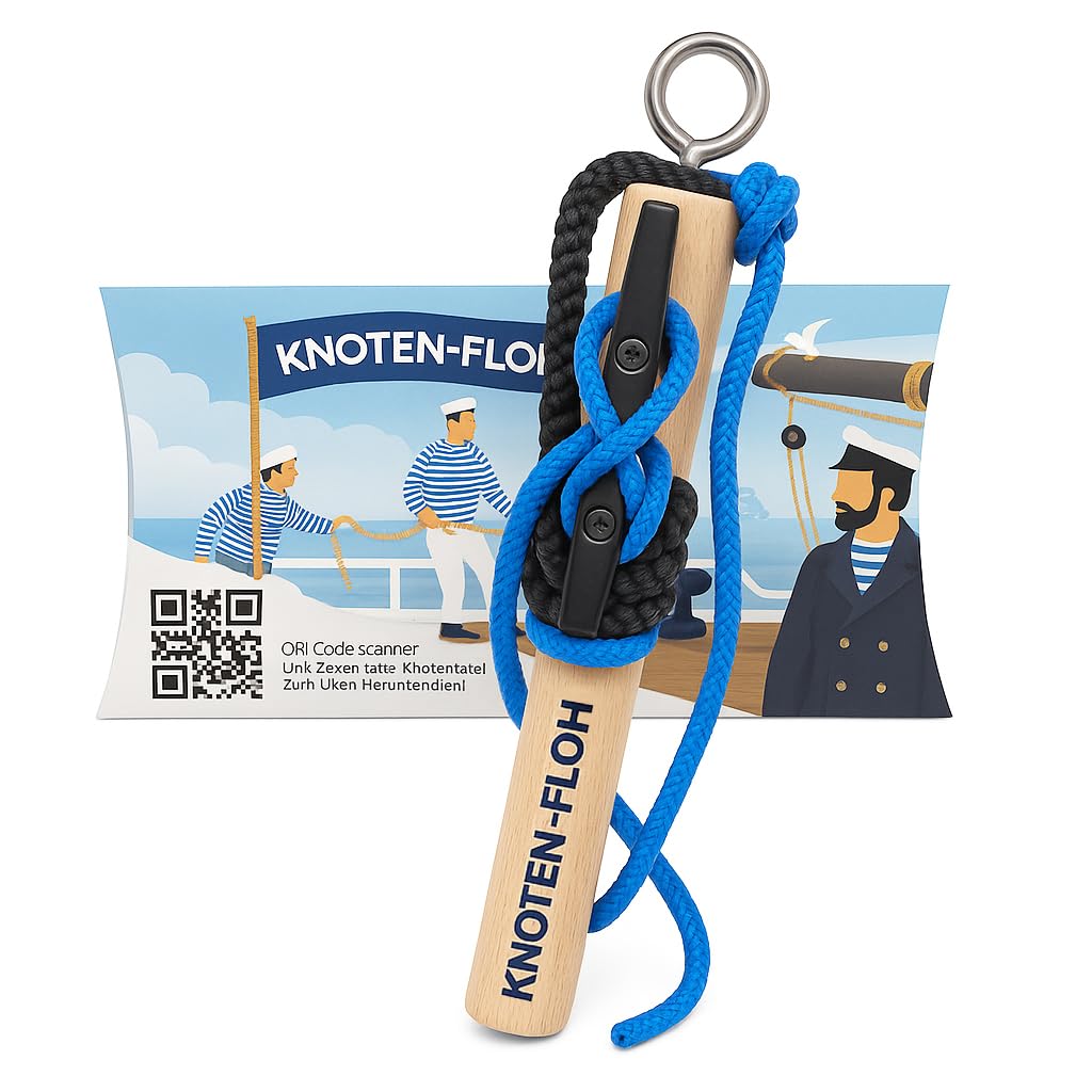 Knoten-Übungsset für Bootsführerschein & Feuerwehr, Schwarz/Blau XXL Kapitän