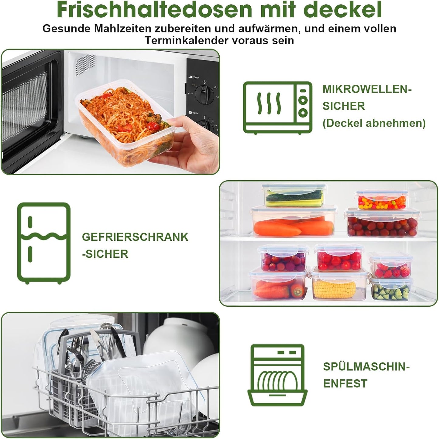 Frischhaltedosen-Set mit Deckel (16-teilig), SE-16PCS