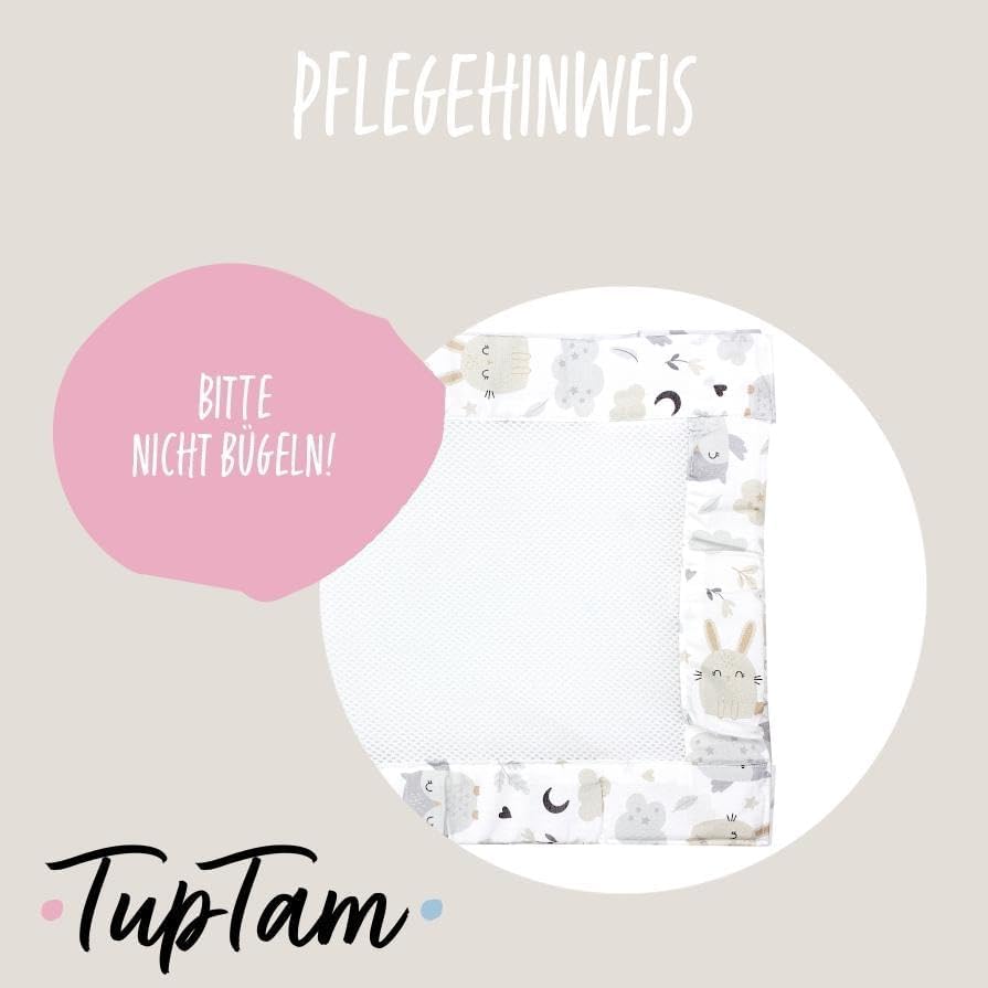 Gitterstäbe Schutznetz für Babybett (2er Pack), Hase / Eule ; ca. 128 x 30 cm (für Babybett 140x70)