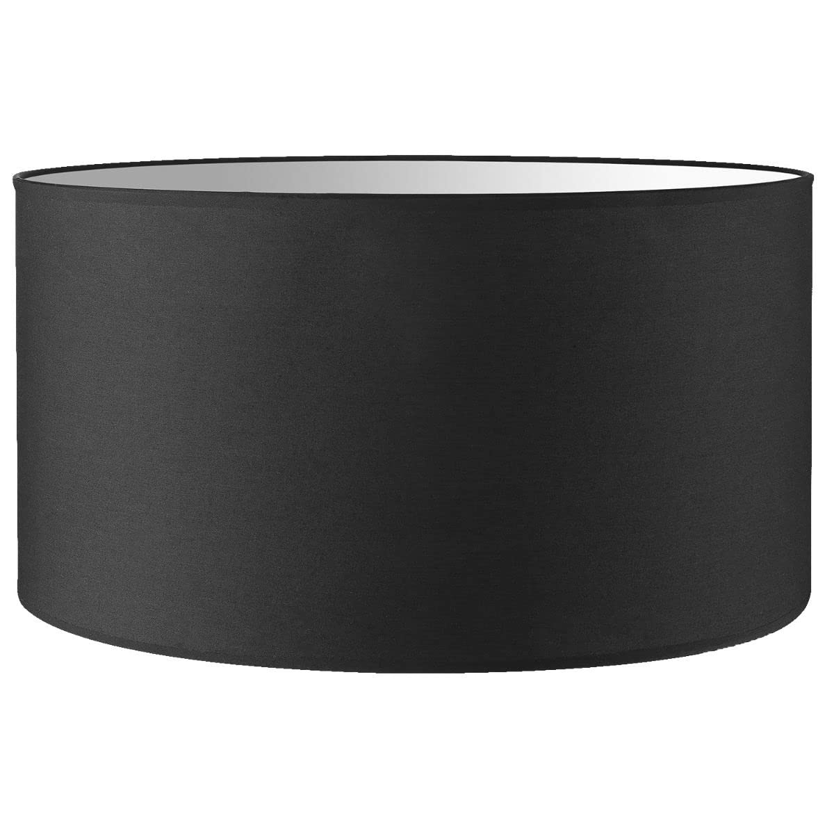 Moderner Lampenschirm Zylinder für E27 Fassung, Nacht Schwarz 50cm durchmesser 25cm höhe