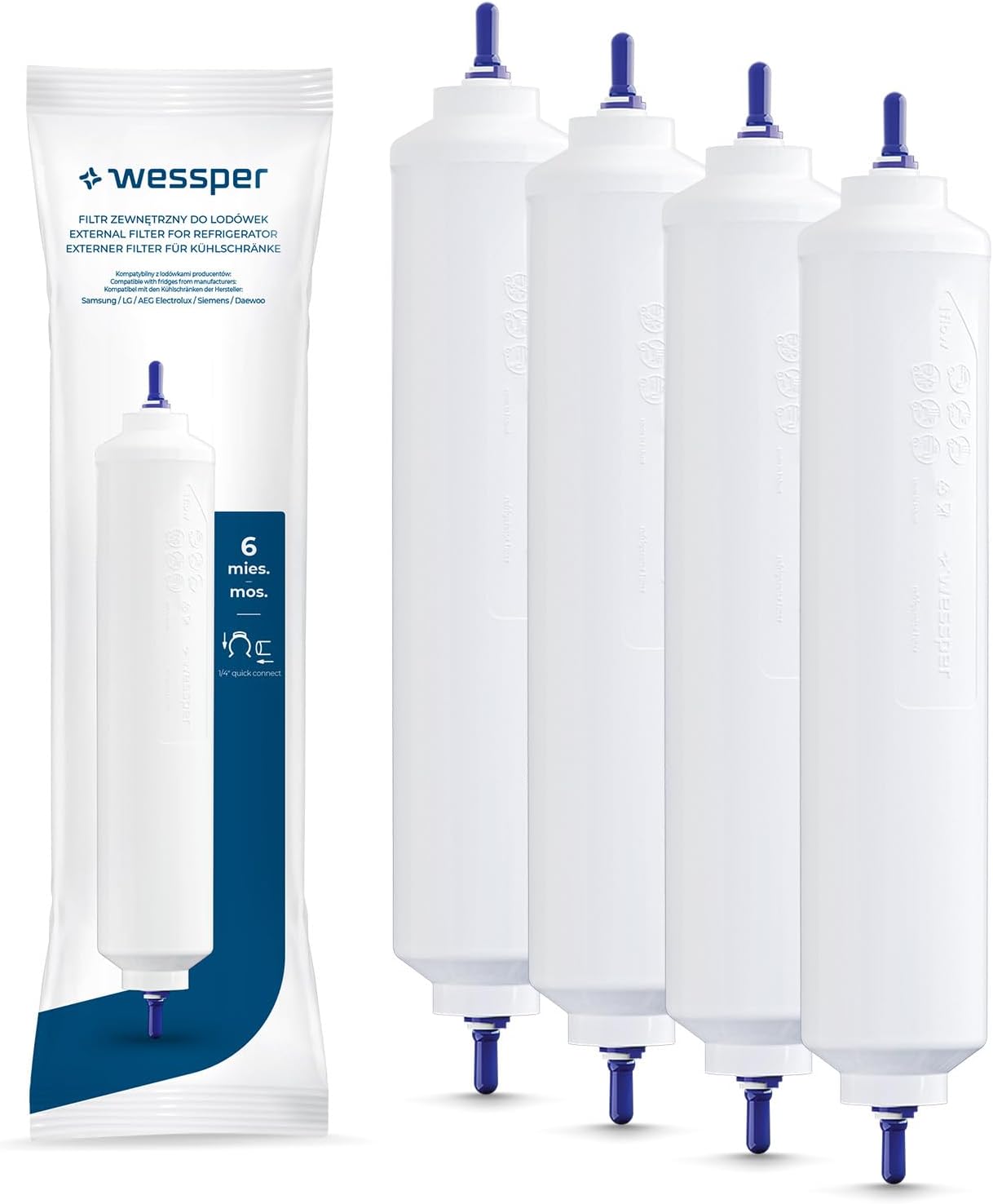 4-teiliges Kühlschrank Wasserfilter Ersatzset‎ WSF-100, 4 Stück (1er Pack)