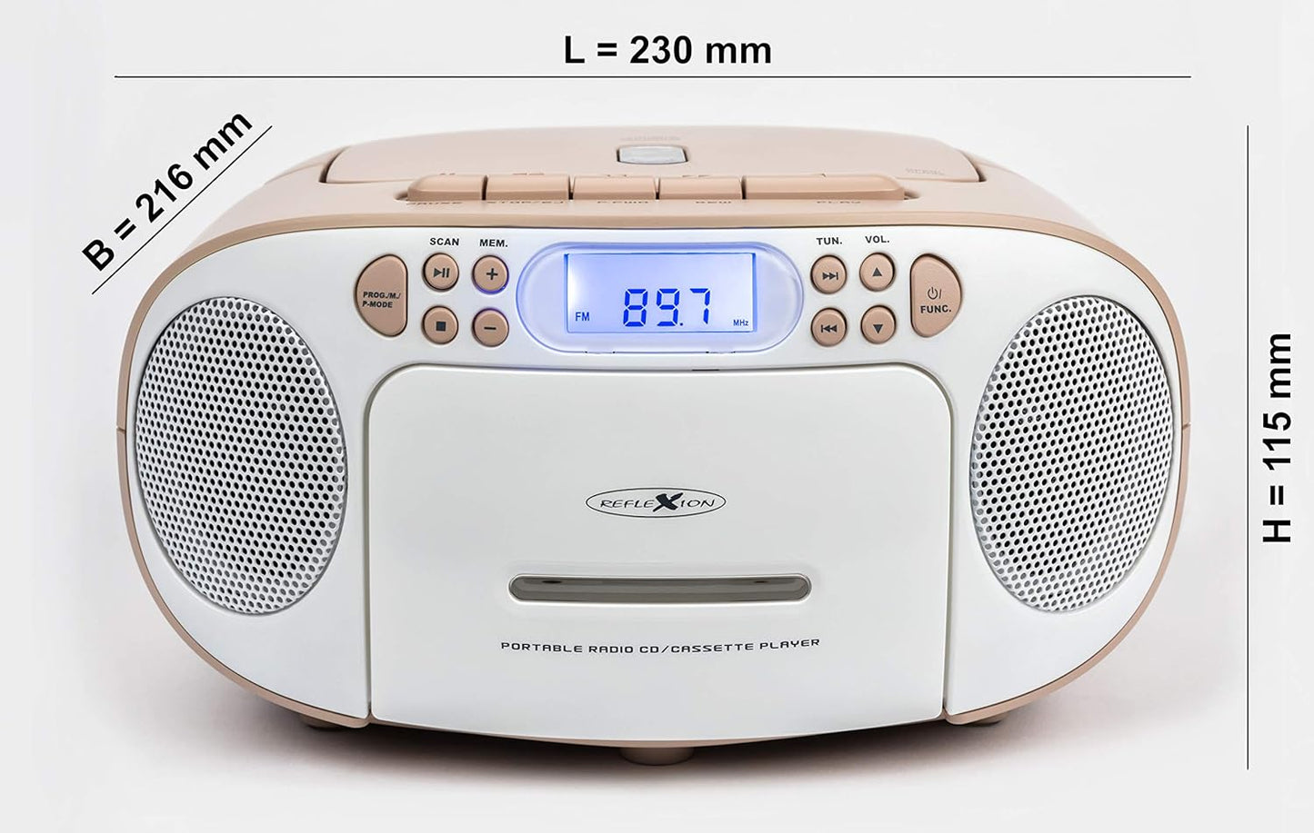 CD-Player mit Kassette RCR2260, ohne DAB-Radio Pink