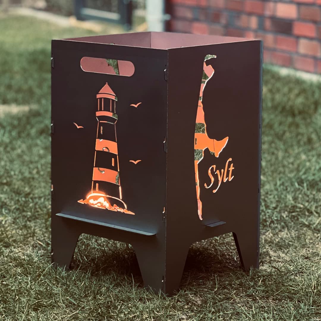 Feuertonne mit Inselmotiv Sylt, 50cm Sylt