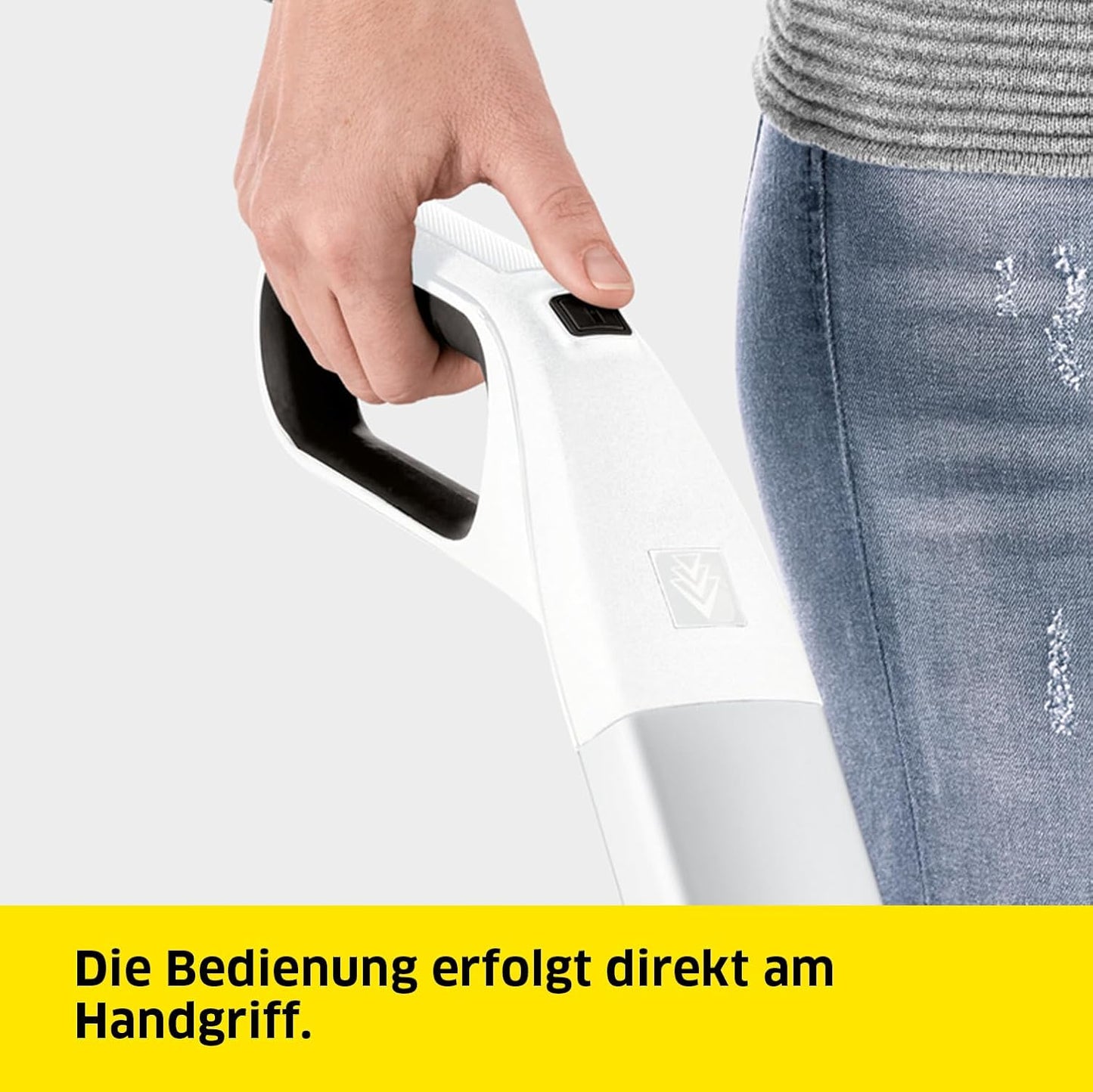 Elektrischer Wischmopp EWM 2 mit Mikrofaserwalzen, Weiß