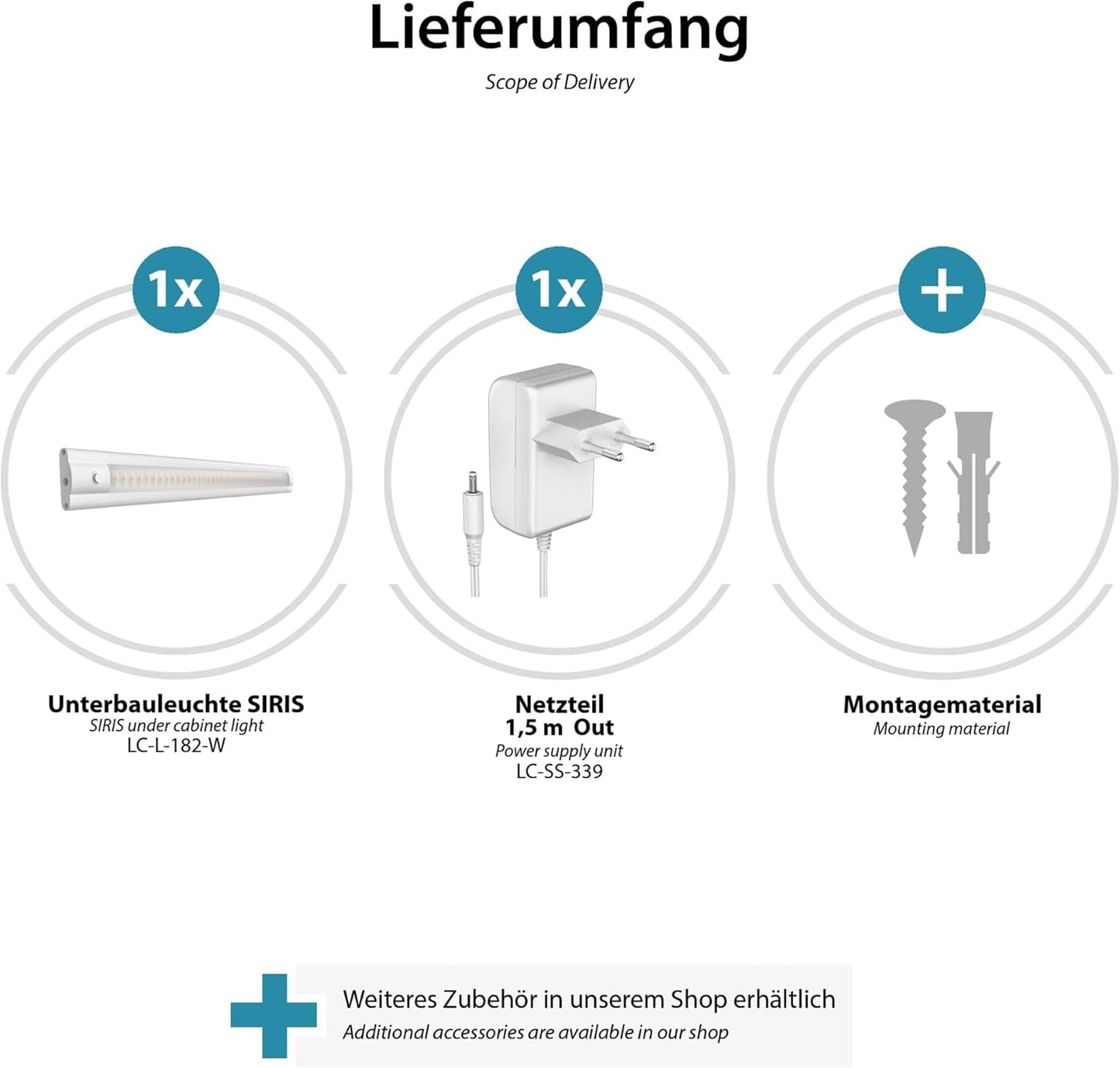 LED Unterbau-Leuchte SIRIS, erweiterbar, 1er Set (inkl. Vorschaltgerät)