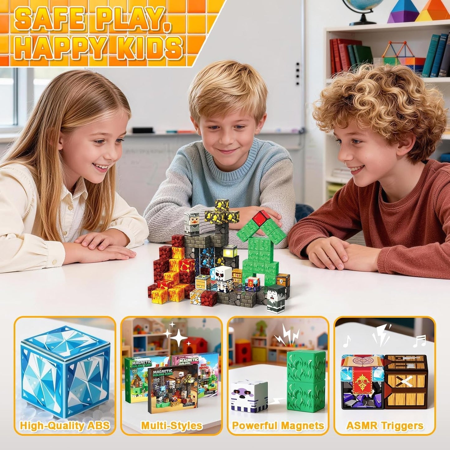 Magnetische Bausteine-Set: Meine Lavawelt, 100 Teile, 100 Teile Meine Lavawelt