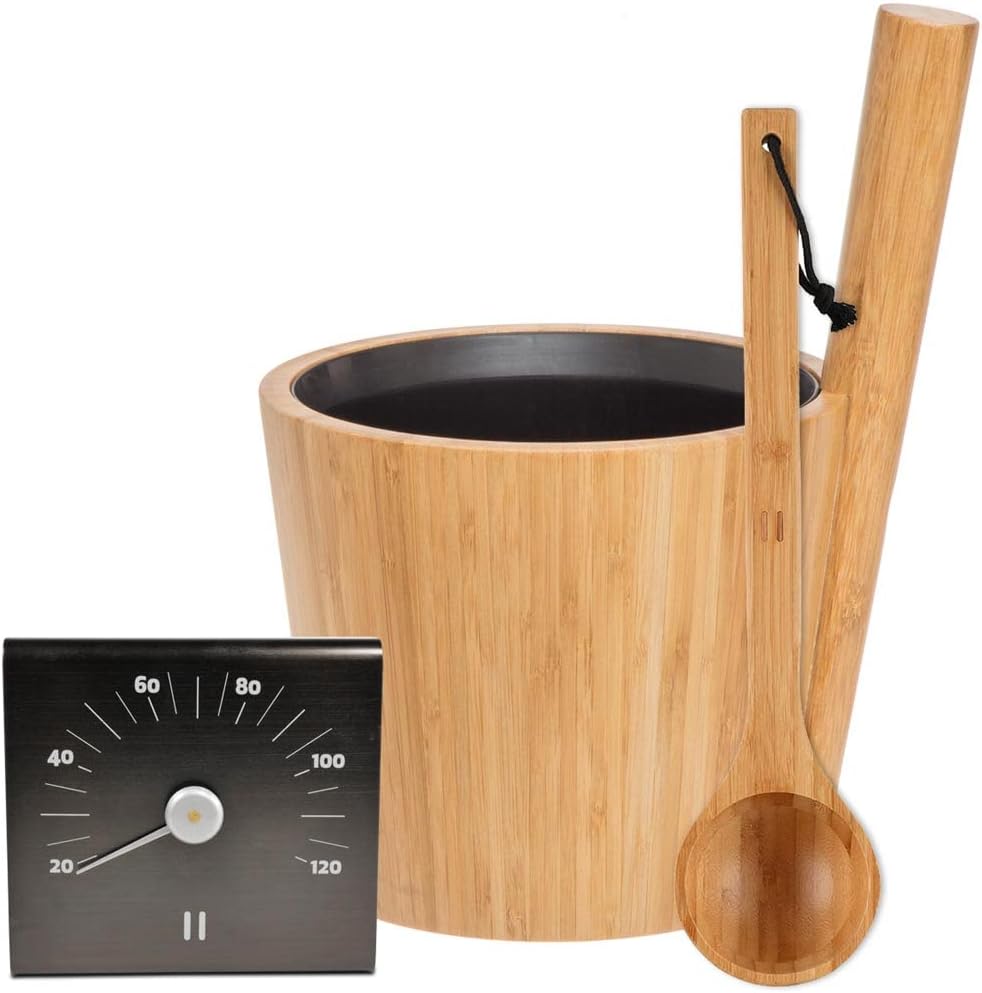 Sauna-Set mit Eimer, Kelle & Thermometer