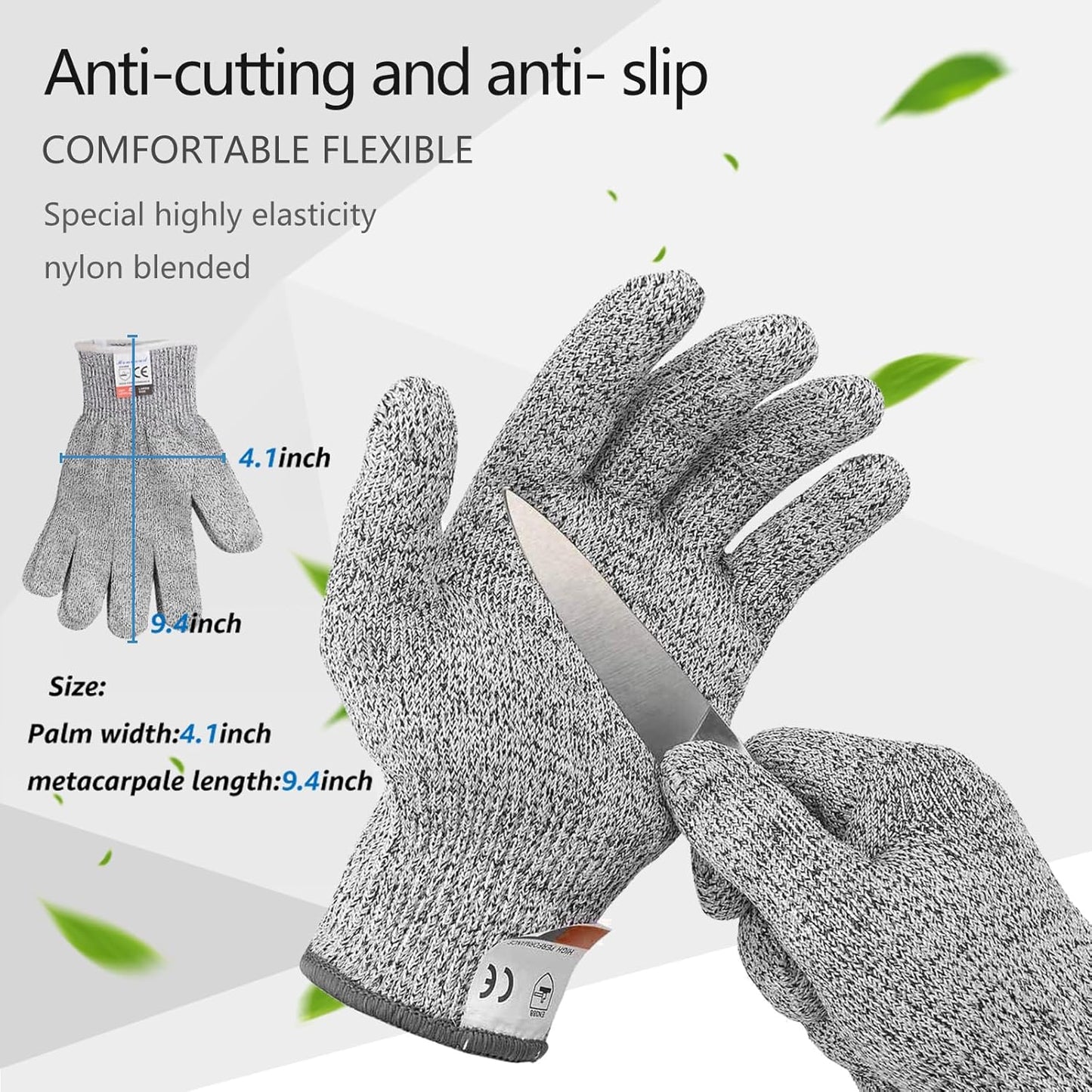 Austernmesser mit Schutzhandschuhe, 2 Knife+L glove