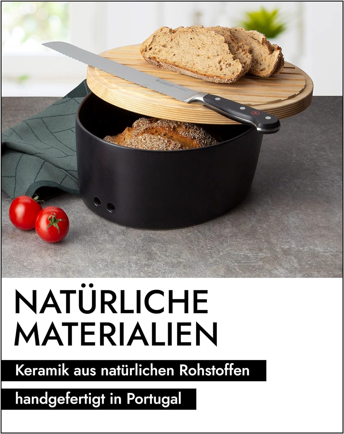 Brottopf, 30 x 23 x H13,5 cm Schwarz