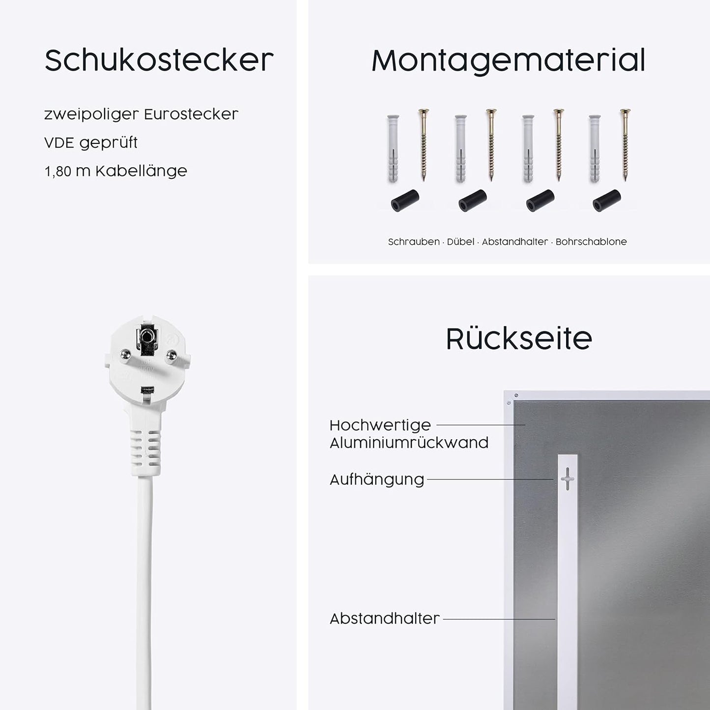 Infrarot-Deckenheizung mit Überhitzungsschutz, 350 W, Deckenheizung Ohne Thermostat