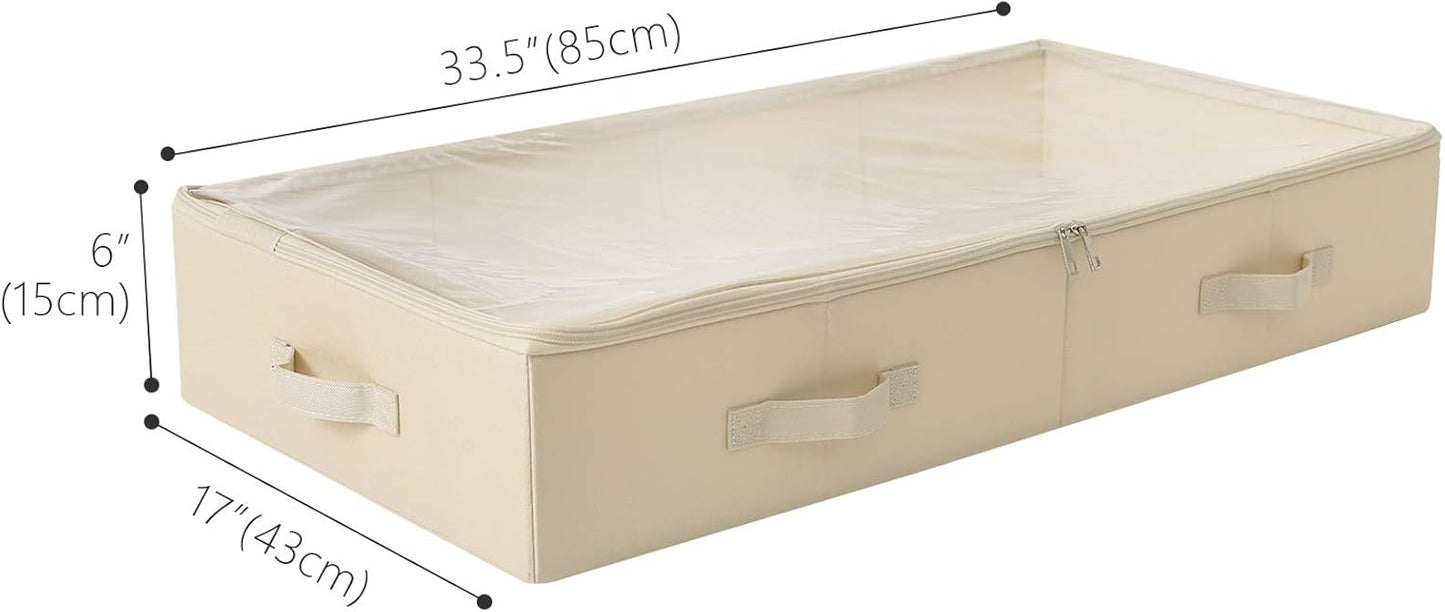 Unterbett-Aufbewahrungsbox mit Deckel, 85*43*15cm Beige